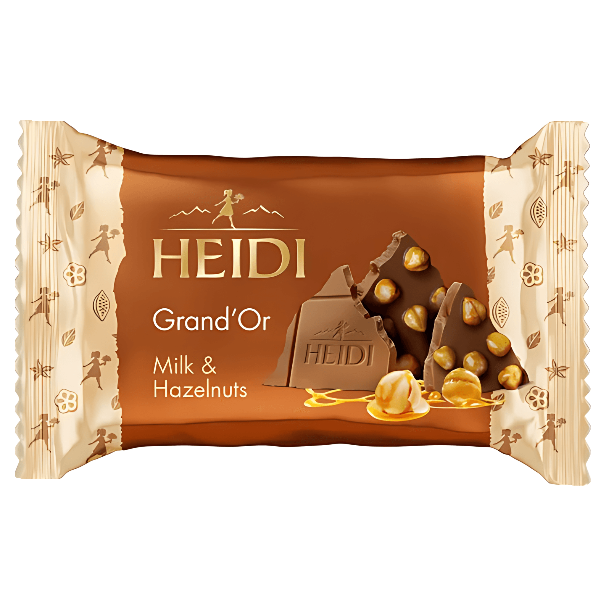 Ciocolata cu lapte cu alune de padure caramelizate Heidi Grand'Or, 27 g
