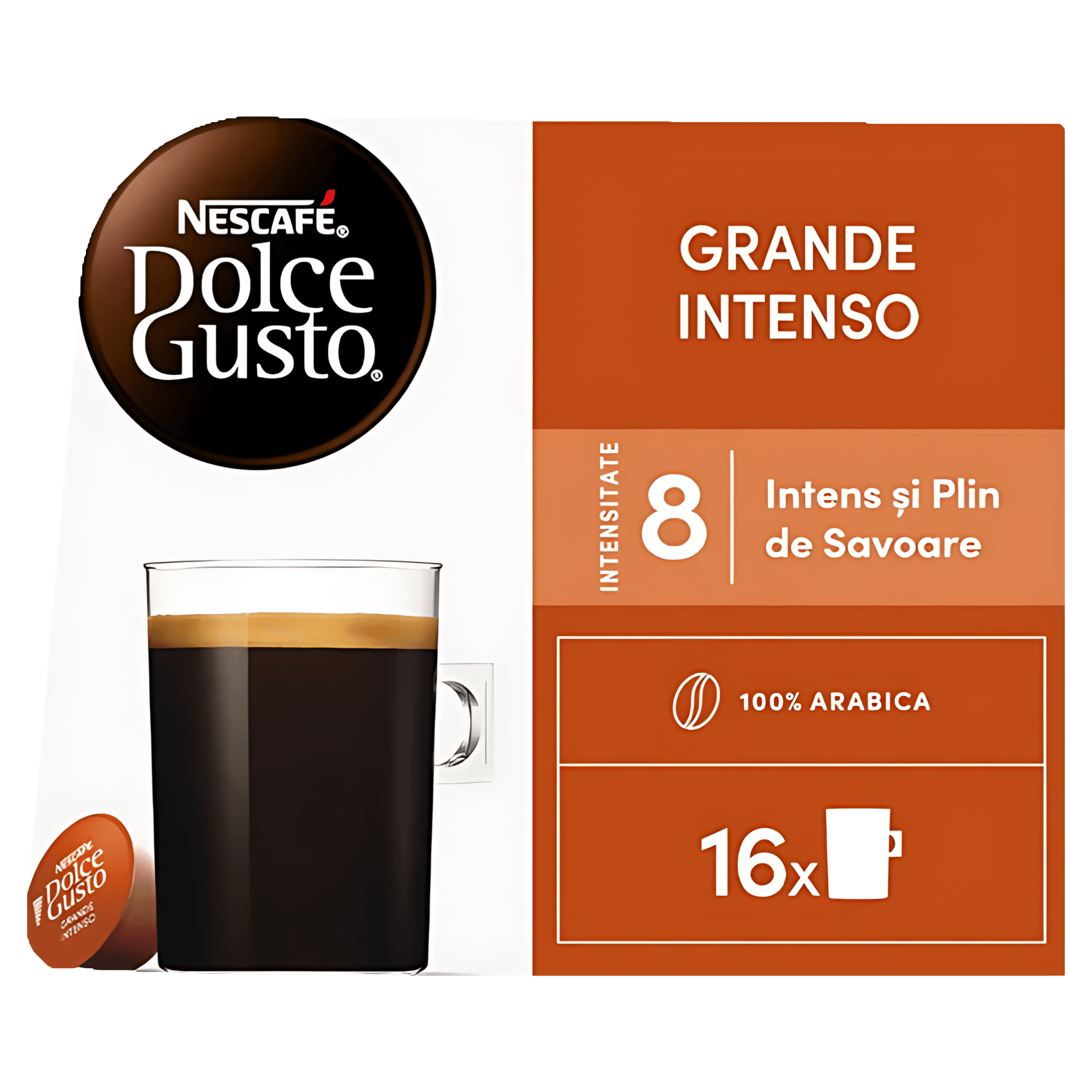 Capsule cafea Nescafe Grande Intenso, compatibile Dolce Gusto, 16 capsule