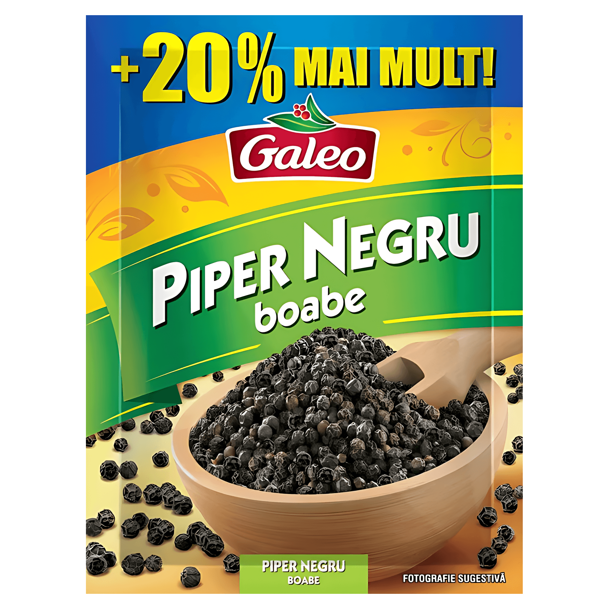 Piper negru boabe Galeo, 20.4 g