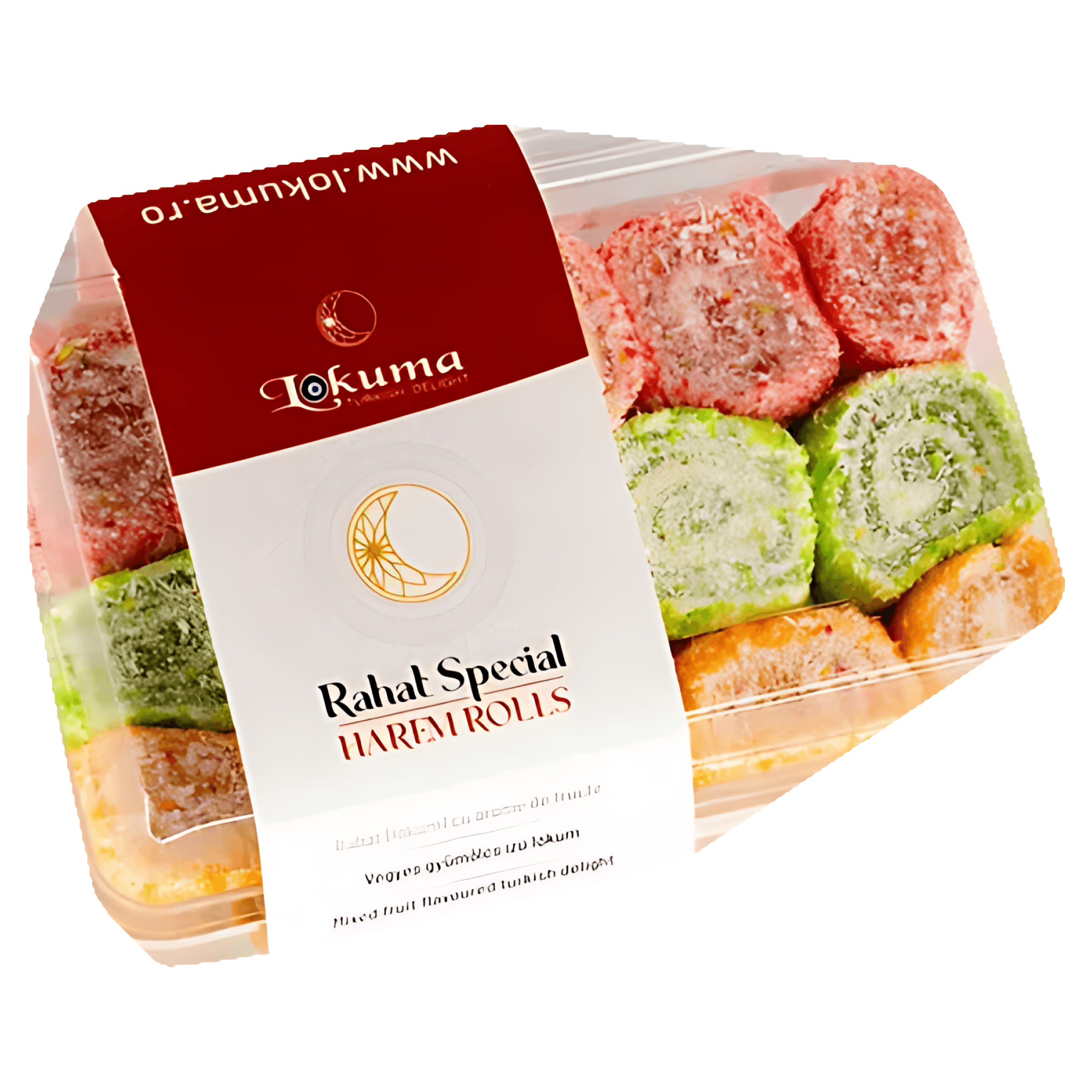 Rulouri de rahat turcesc cu aroma de fructe Lokuma Harem Rolls, 250 g