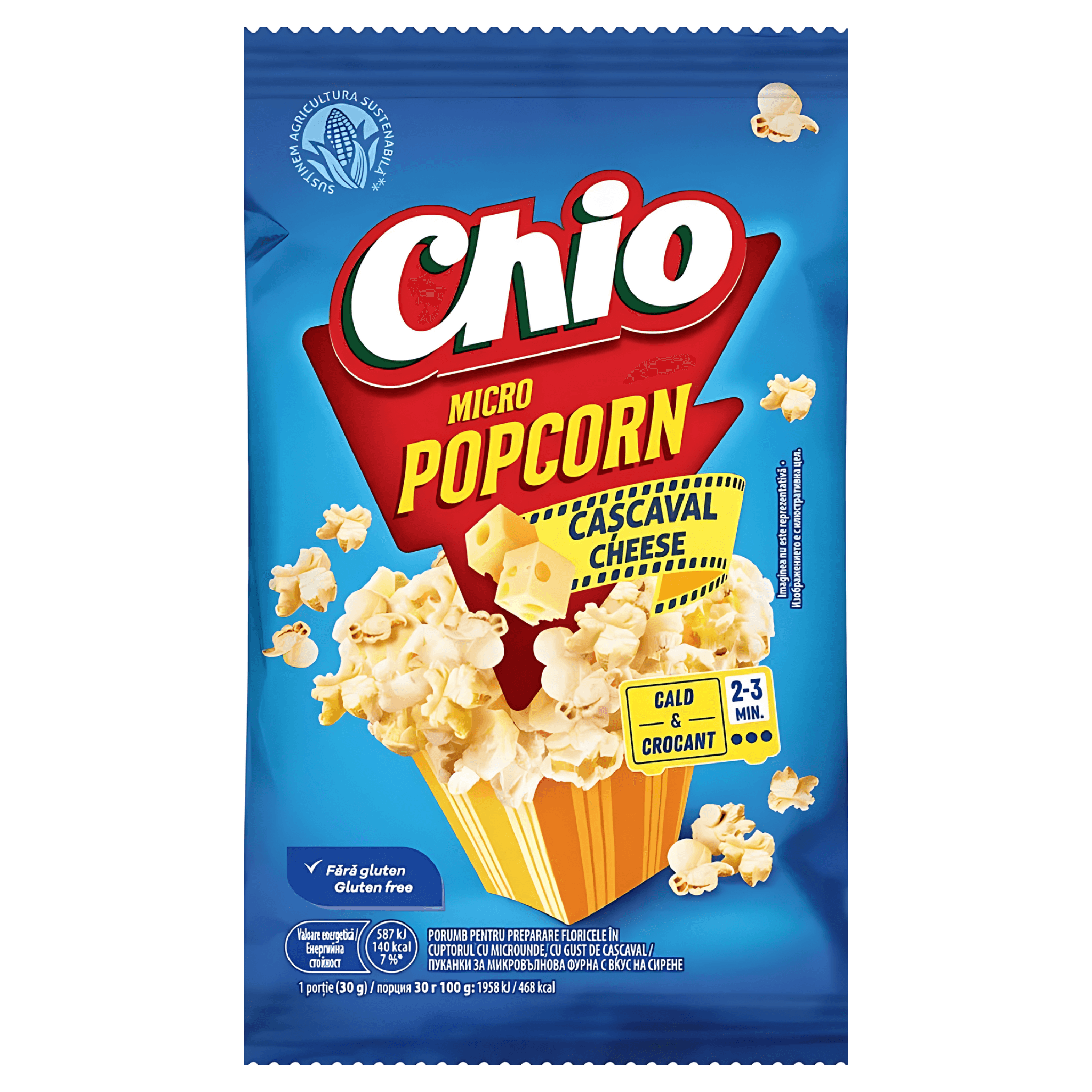 Popcorn cu gust de cascaval Chio, pentru microunde, 80 g