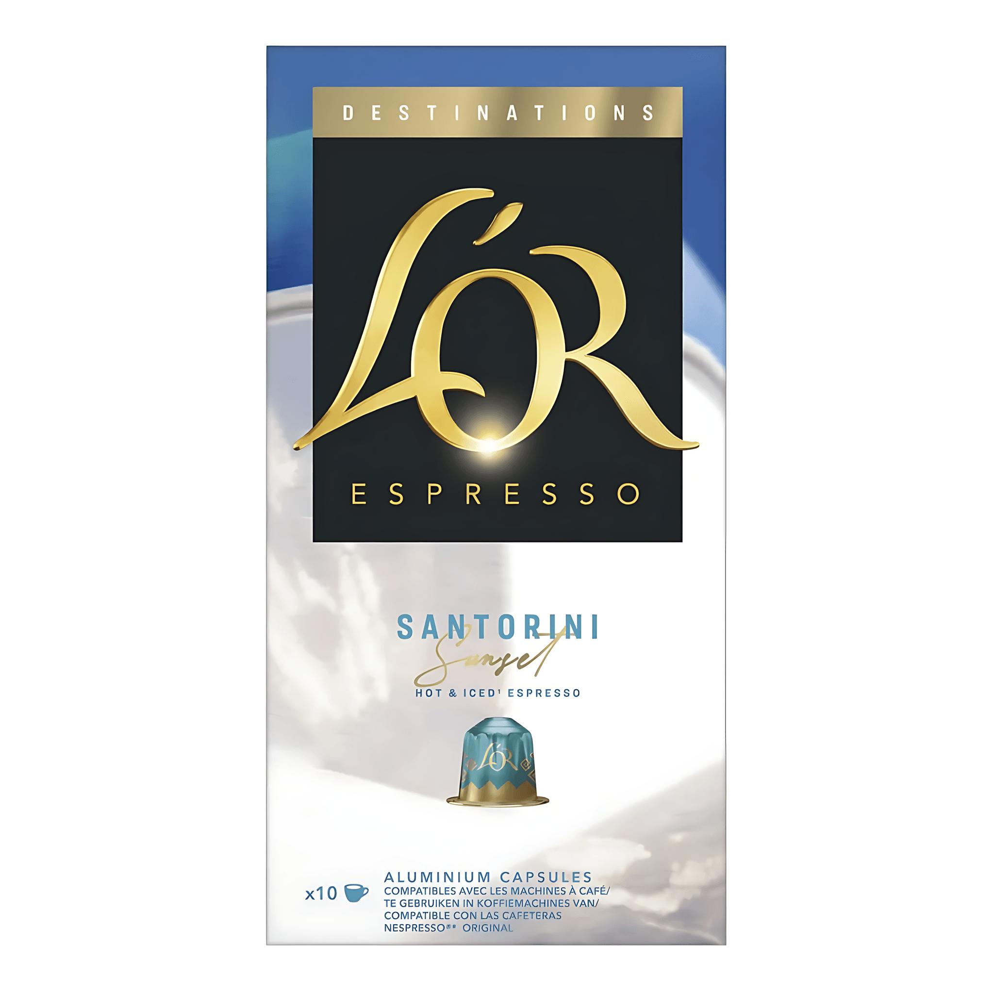 Capsule cafea L'Or Espresso Santorini, compatibile Nespresso, 10 capsule