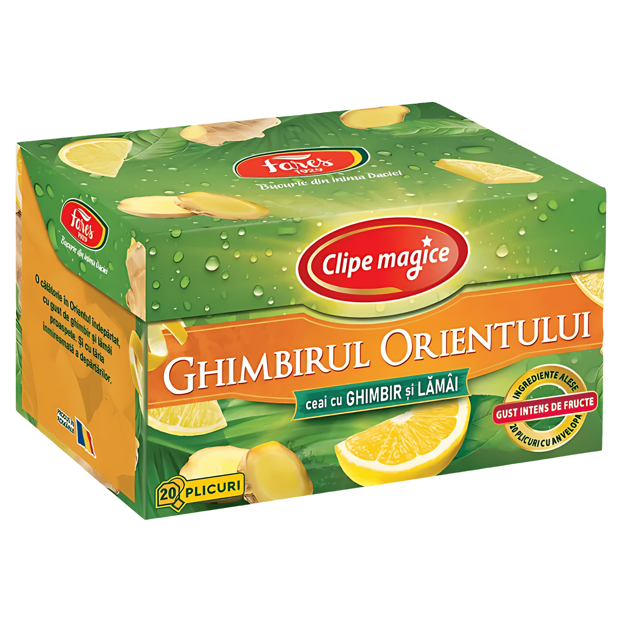 Ceai cu ghimbir si lamaie Fares Ghimbirul Orientului, 20 plicuri