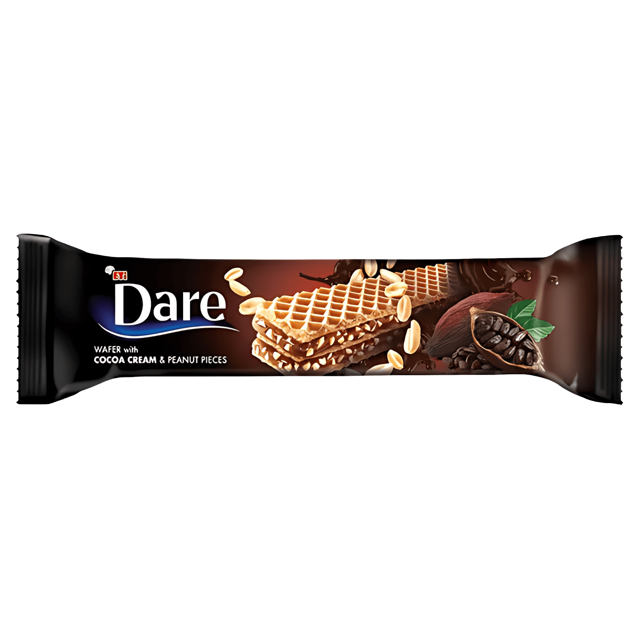 Napolitana cu crema de cacao si bucati de arahide Dare, 29 g