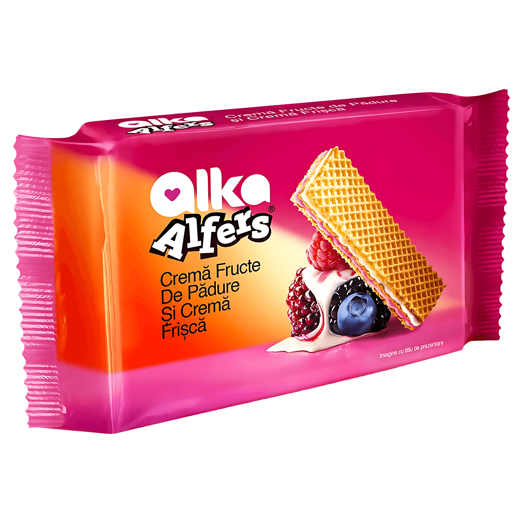 Napolitane Alfers cu doua creme: fructe de padure si frisca, 170 g