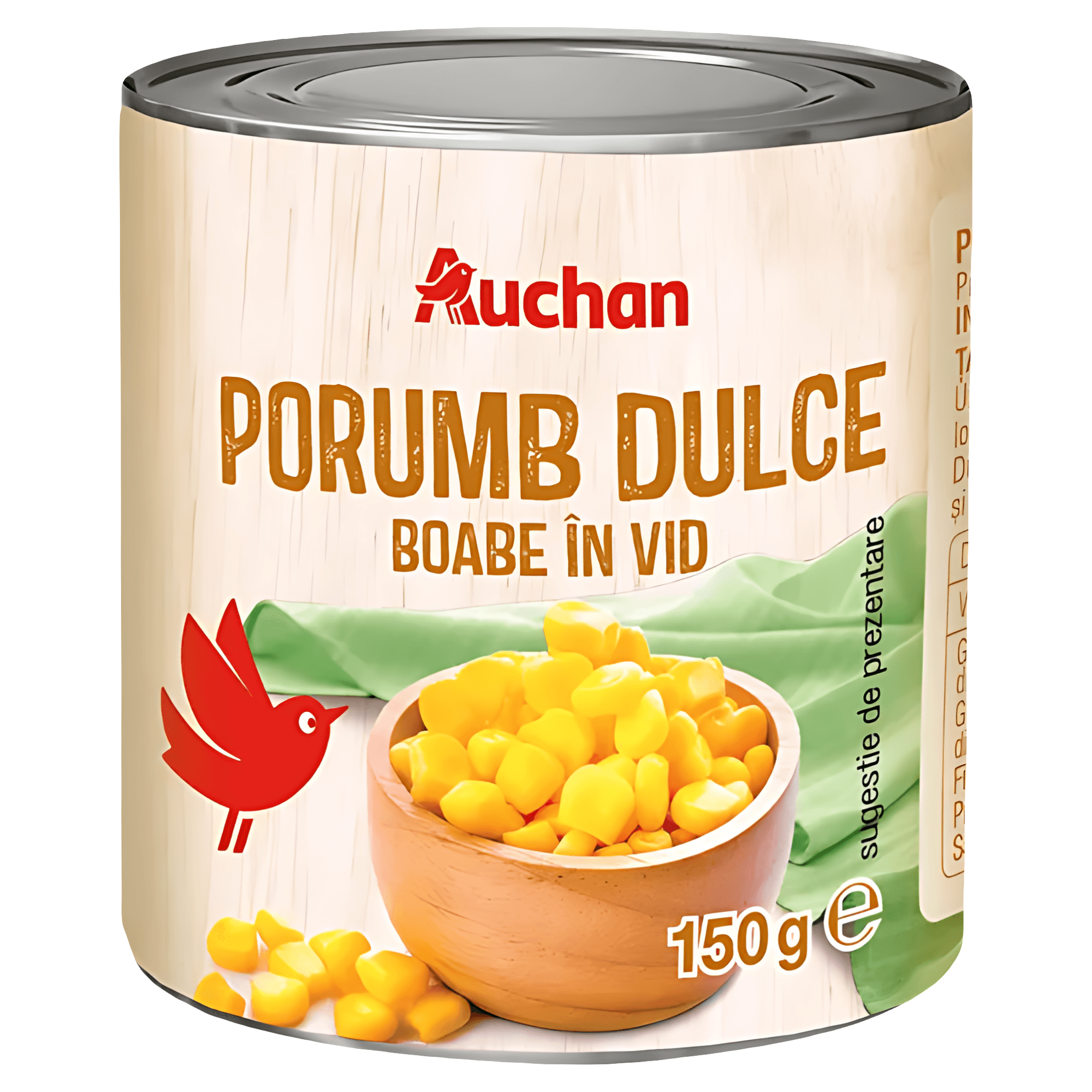 Porumb dulce boabe Auchan in vid, 150 g