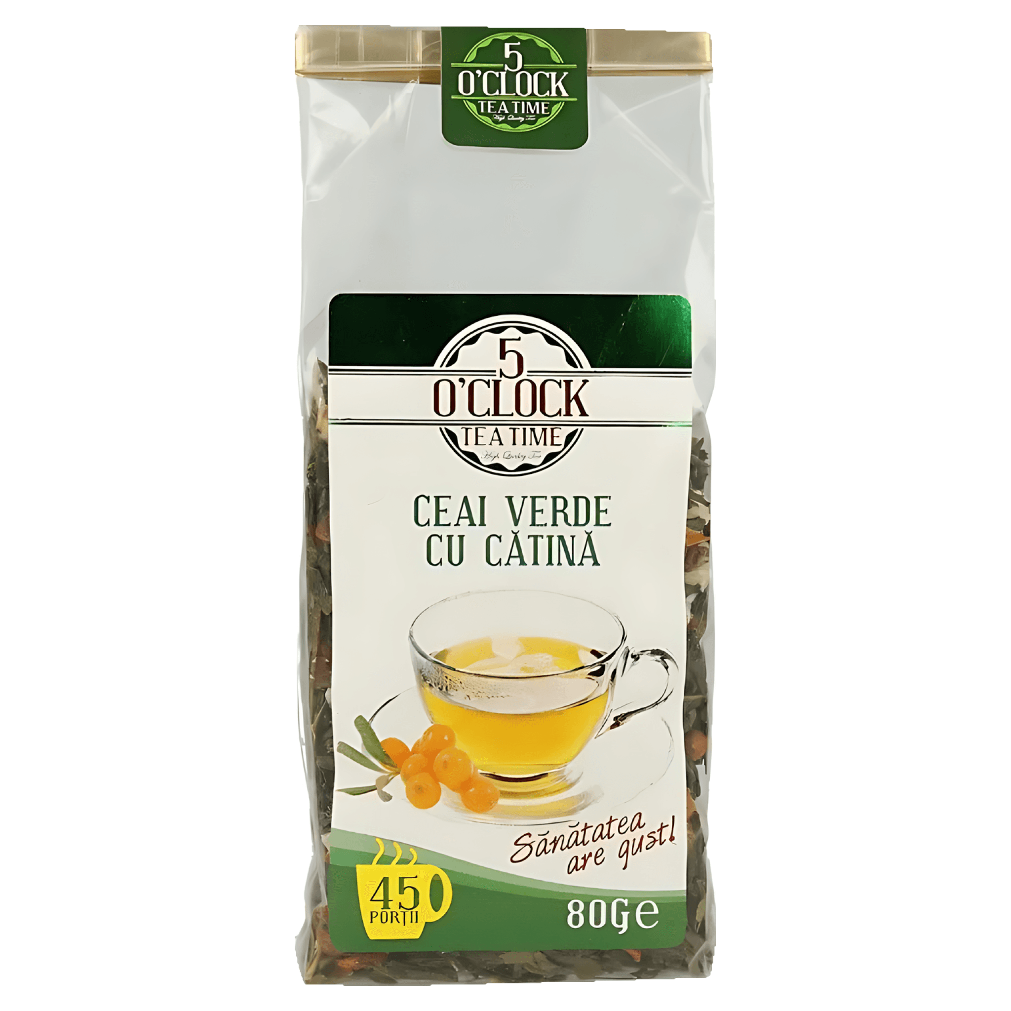 Ceai verde 5 O'Clock cu catina, 80 g