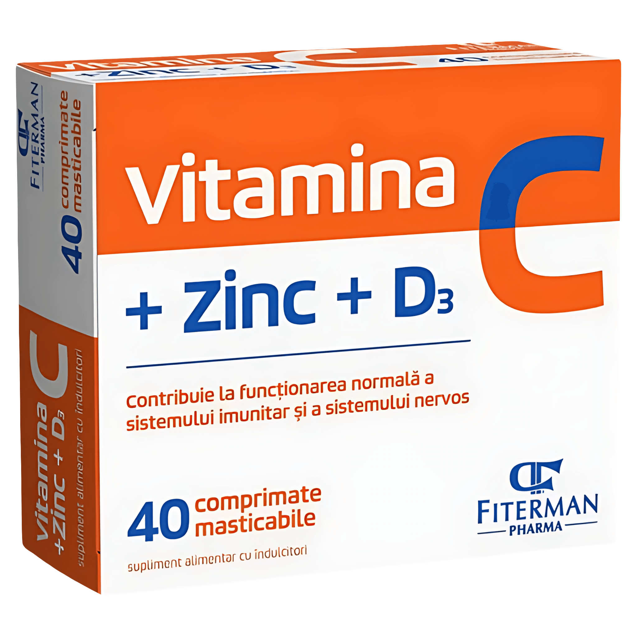 Vitamina C+Zn+D3, 40 comprimate masticabile