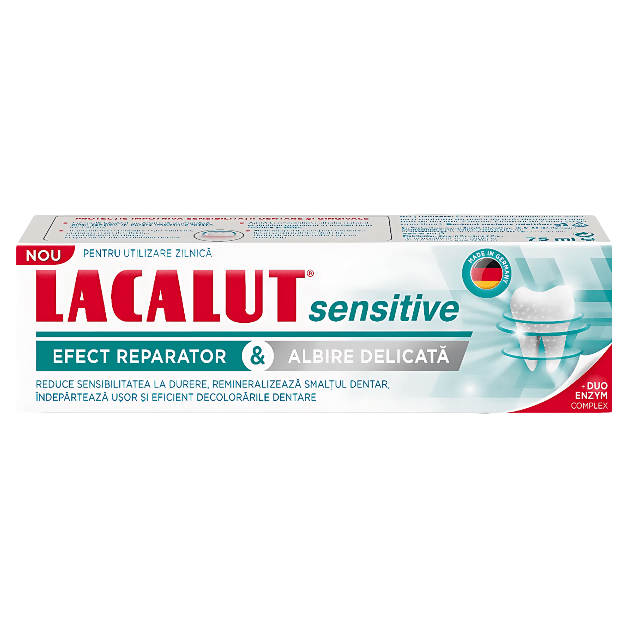 Pasta de dinti Lacalut Sensitive, reparare si albire, 75 ml