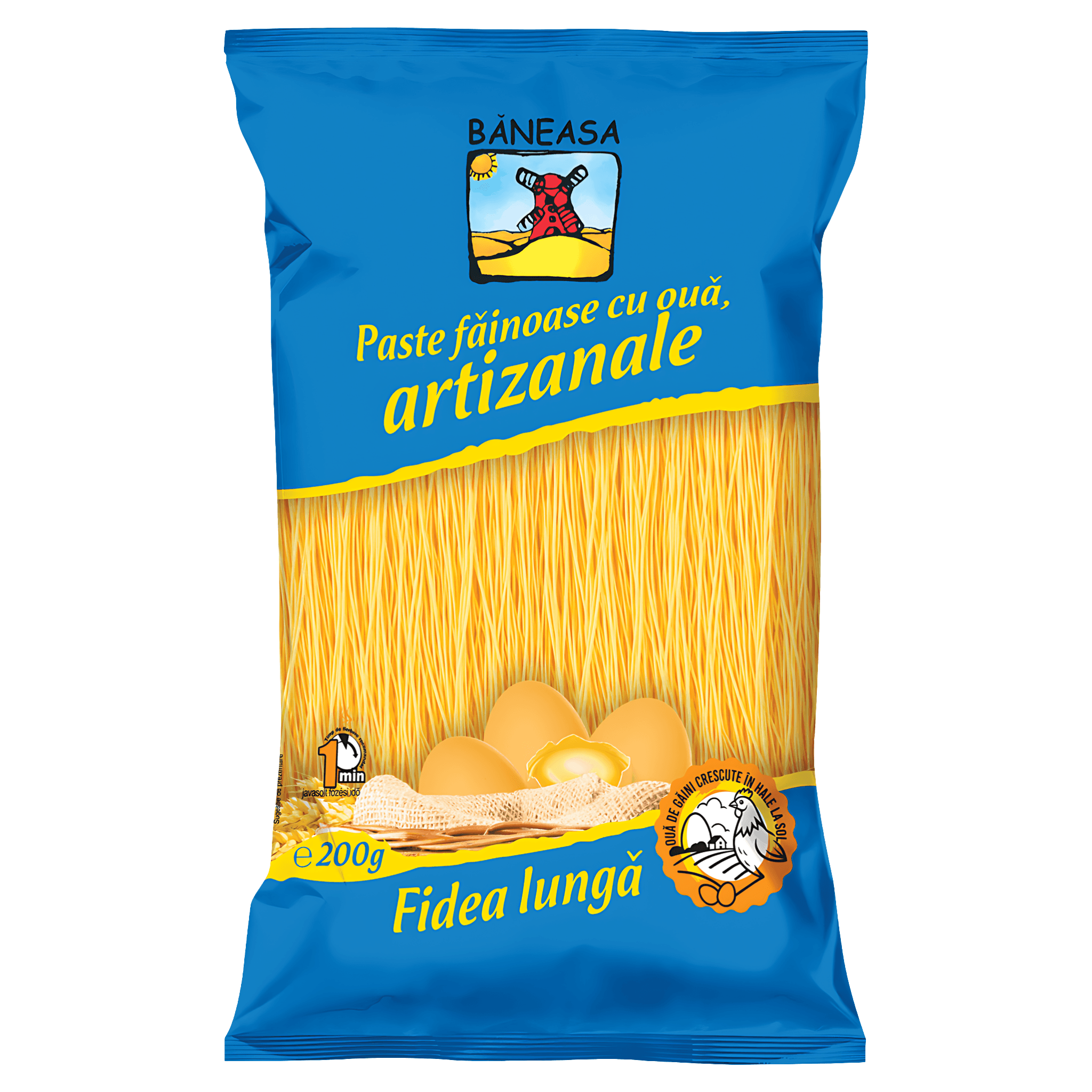 Fidea lunga cu oua Baneasa, 200 g