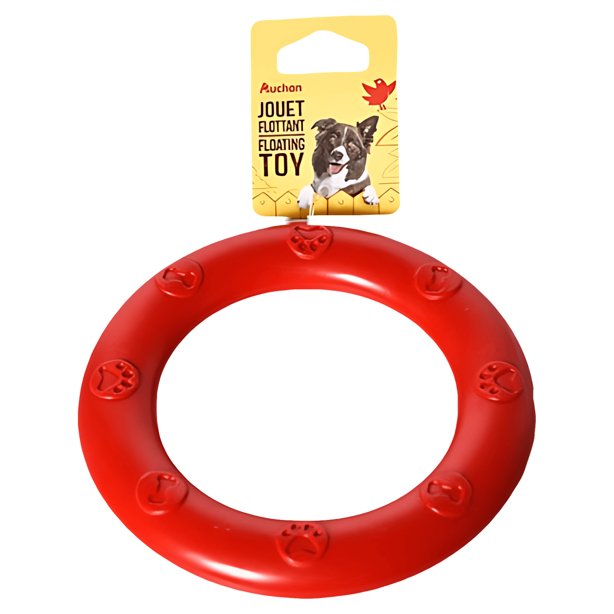 Jucarie in forma de inel pentru caini Auchan, 16.6 cm, rosu