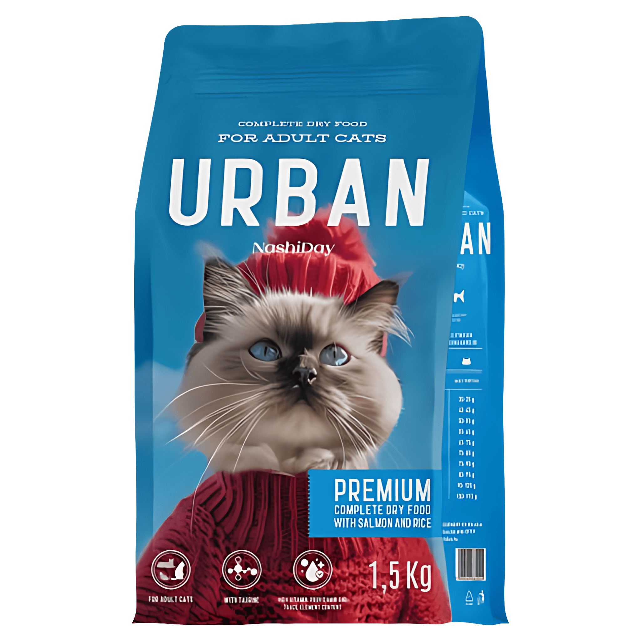 Hrana uscata pentru pisici adulte Urban, somon, 1.5 kg