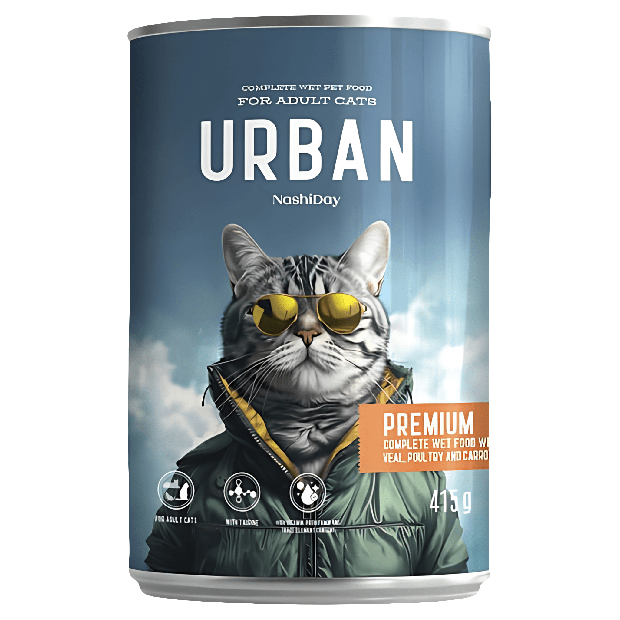 Hrana umeda pentru pisici adulte Urban, vitel, 415 g