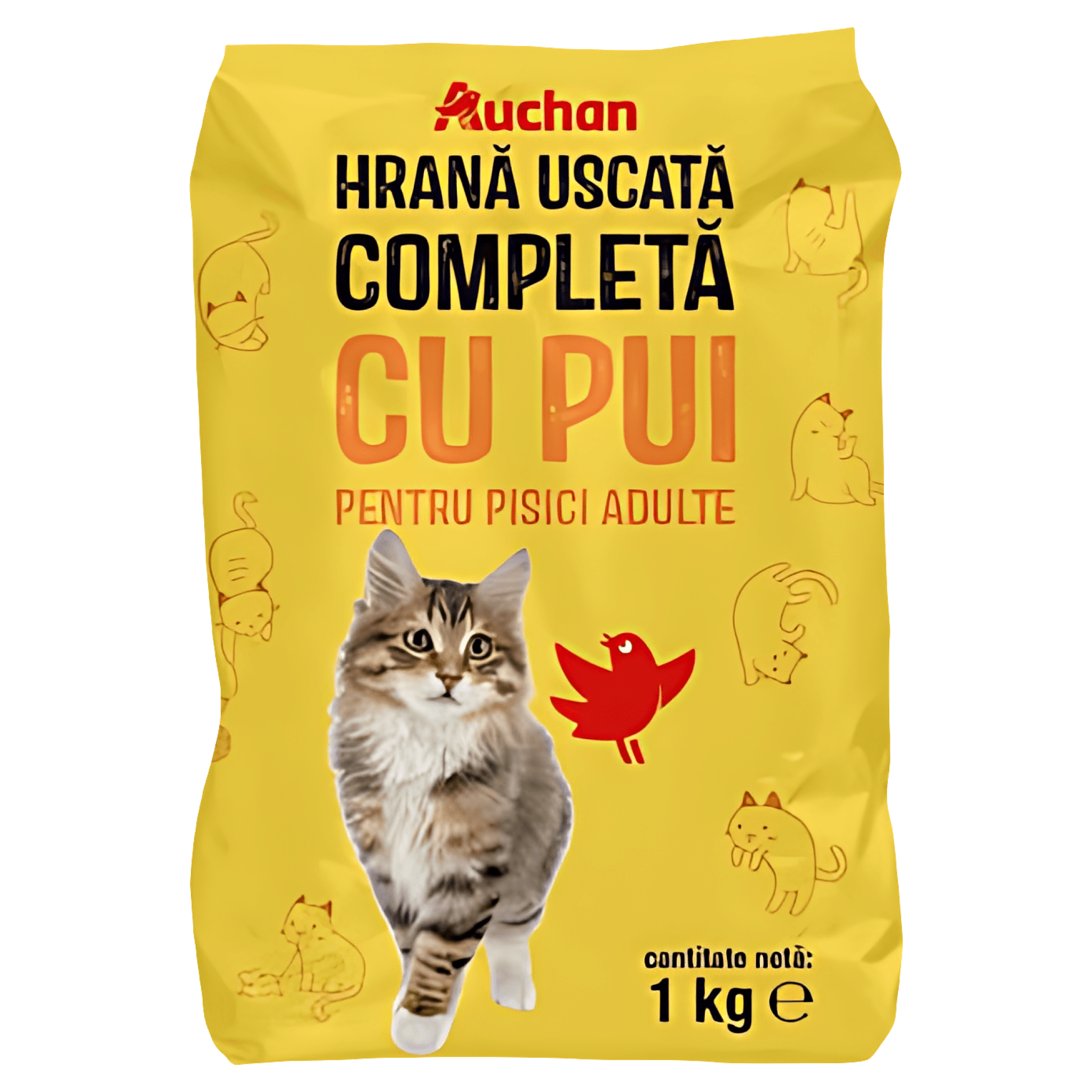 Hrana uscata pentru pisici Auchan, pui, 1 kg