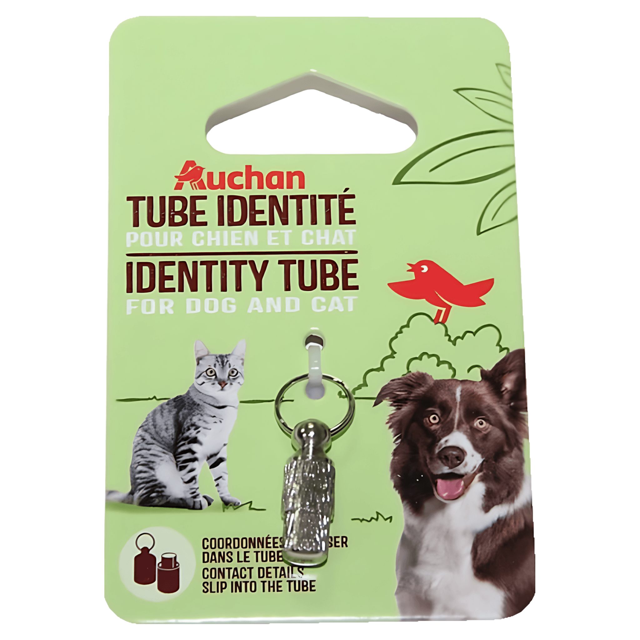 Pandantiv de identitate pentru caini si pisici Auchan, metal