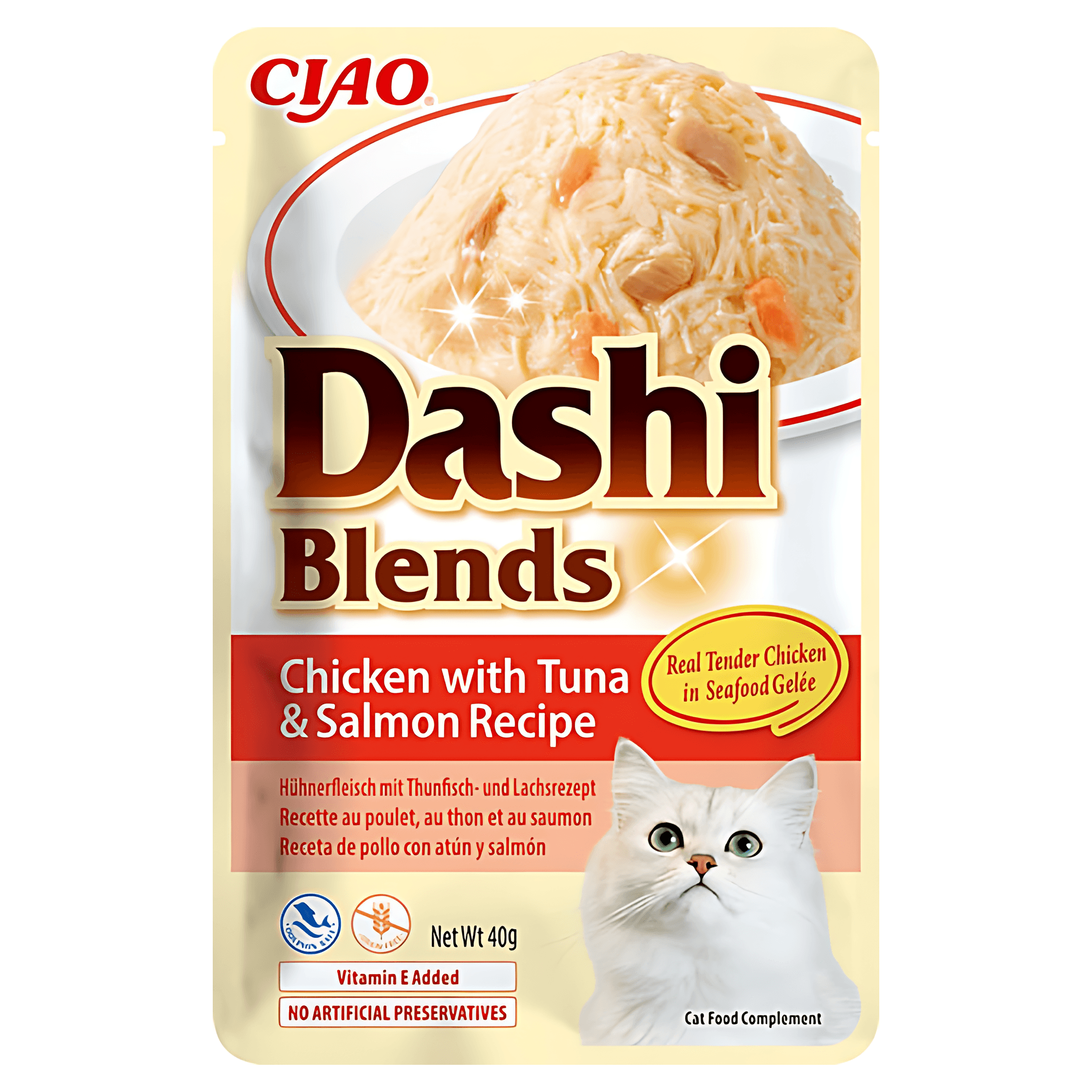Hrana umeda pentru pisici Ciao Dashi Blends, pui si somon, 40 g