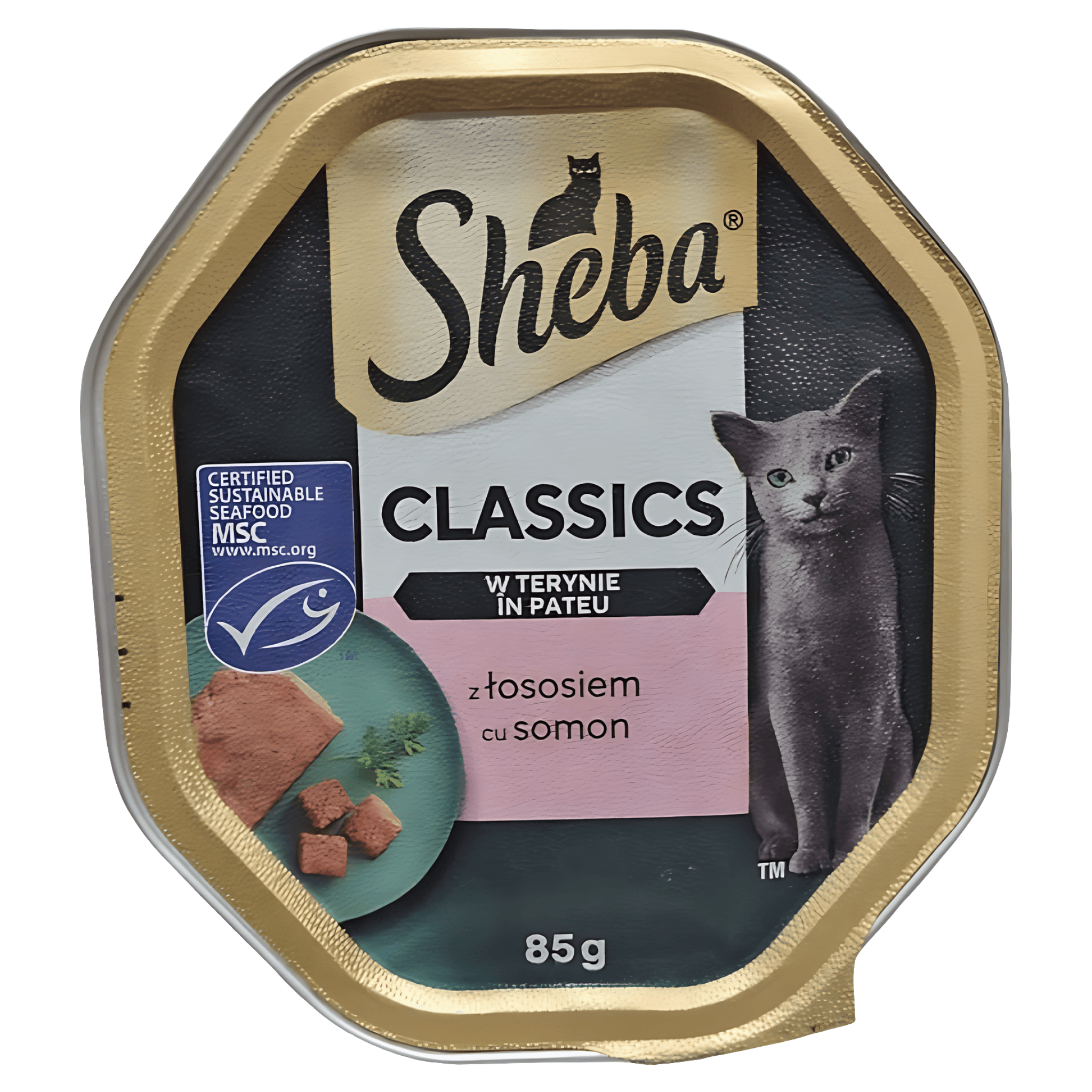 Hrana umeda pentru pisici Sheba Classics, somon, 85 g