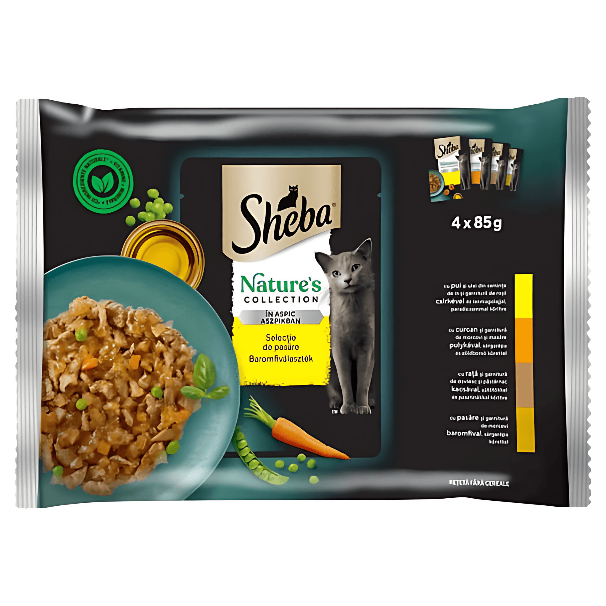 Hrana umeda pentru pisici adulte Sheba Nature's Collection, selectie de pasare, 4 x 85 g