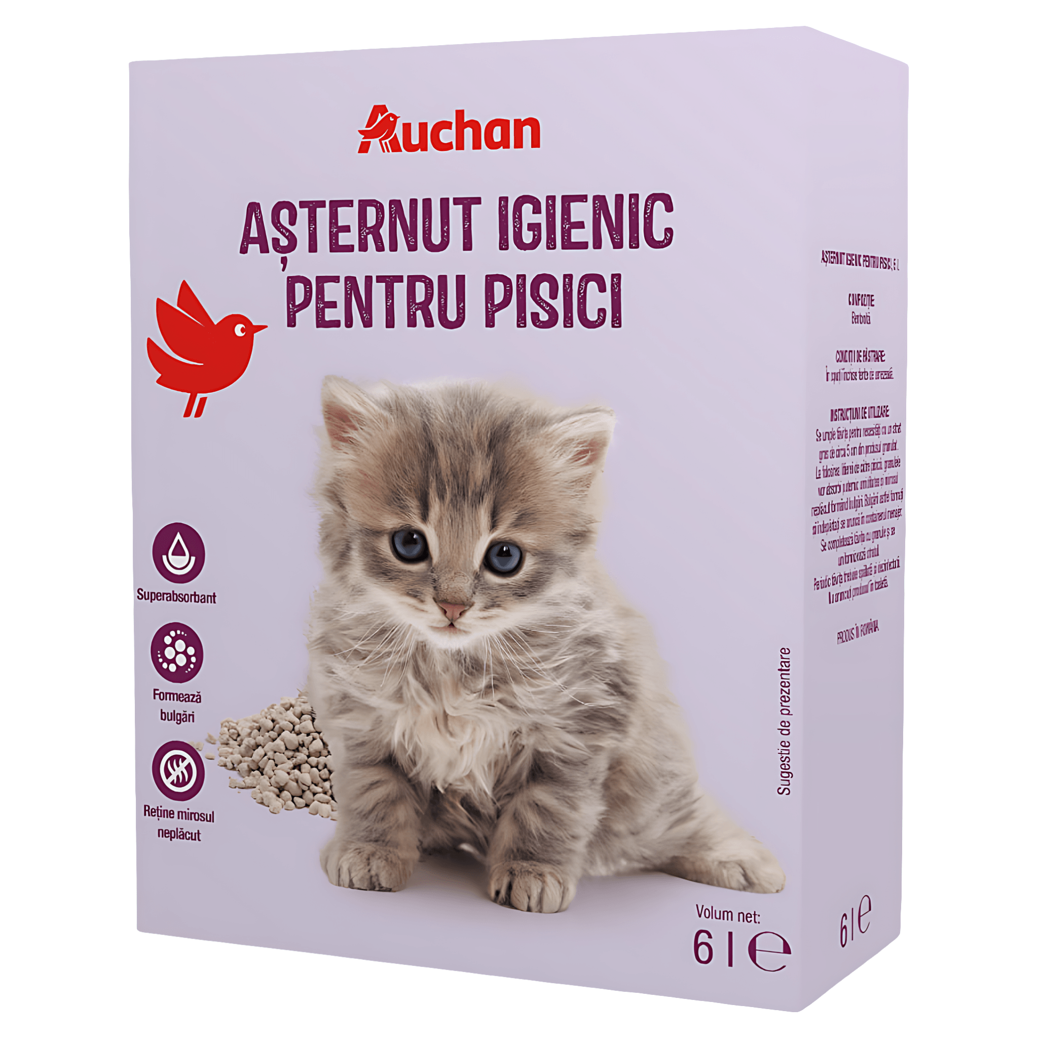 Asternut igienic pentru pisici Auchan,  6 l