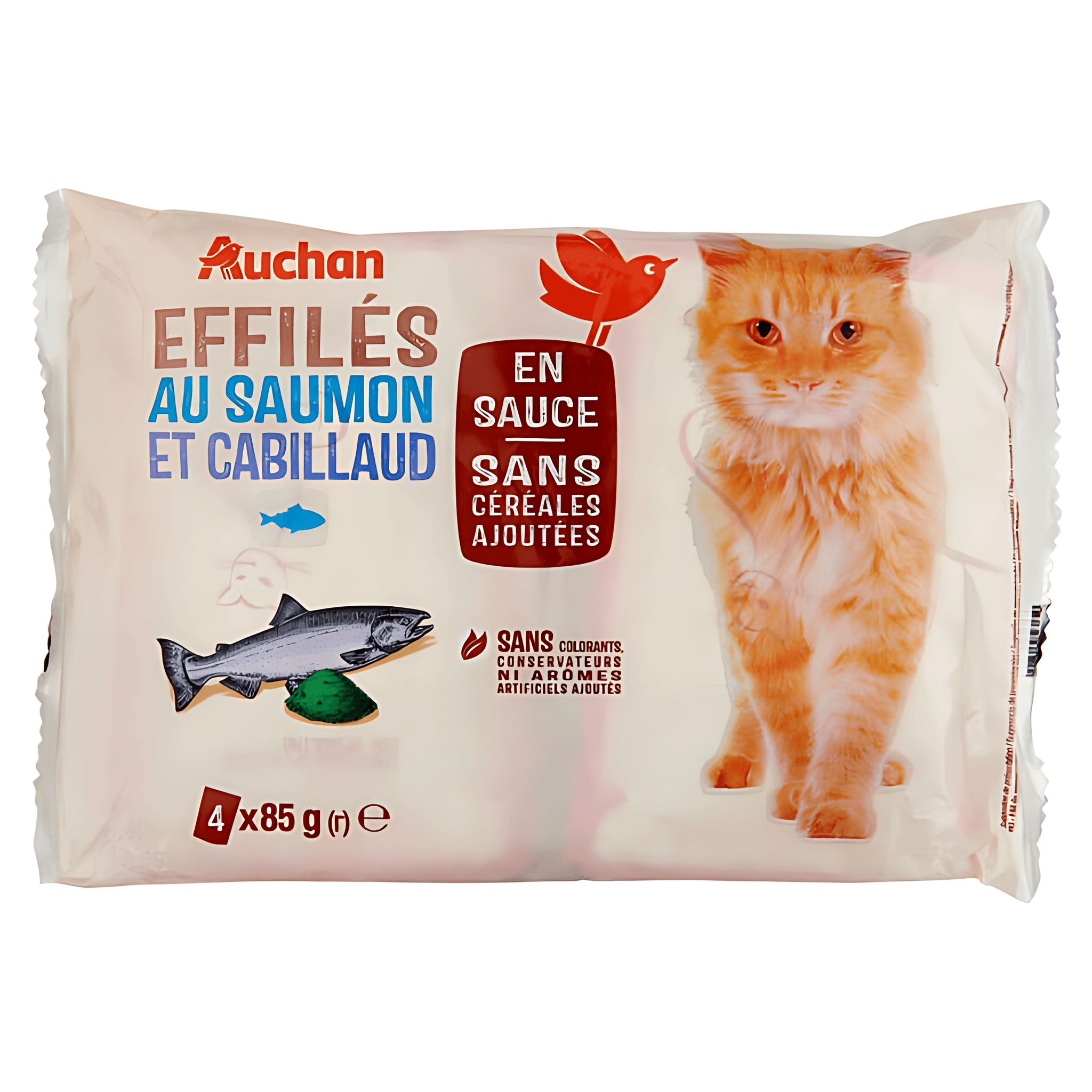 Hrana umeda pentru pisici adulte Auchan, peste, 4 x 85 g