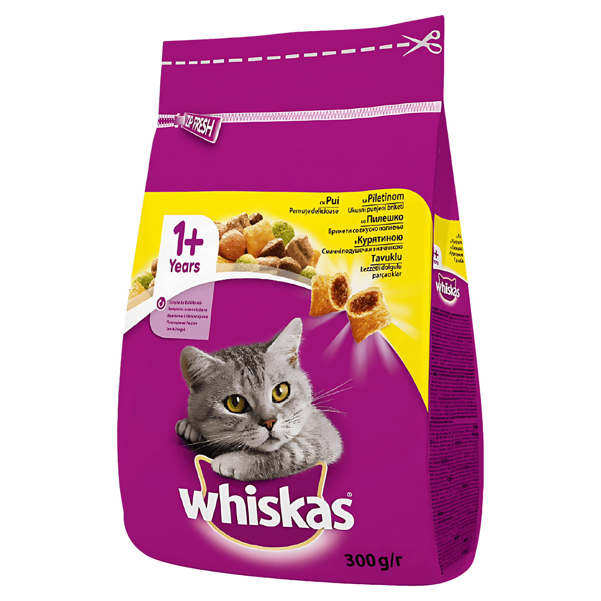 Hrana uscata pentru pisici Whiskas cu pui si legume, 300 g