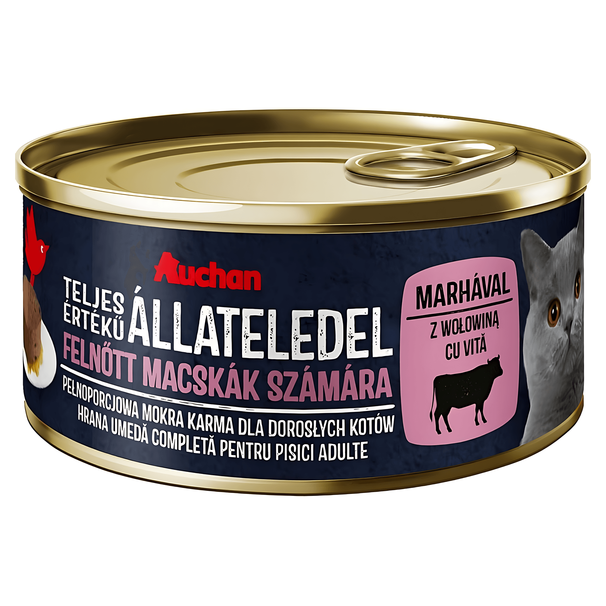 Hrana umeda pentru pisici adulte Auchan, vita, 85 g