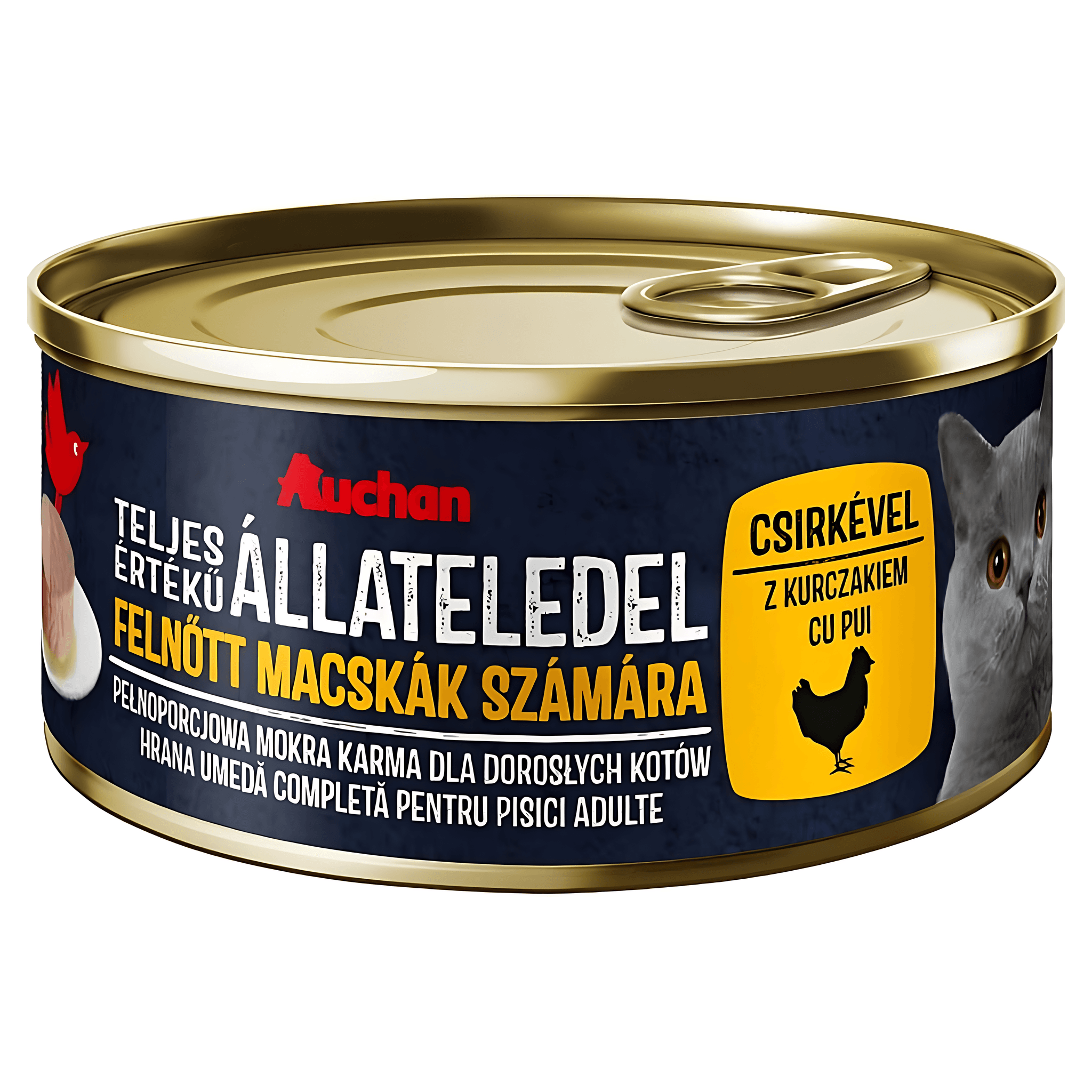 Hrana umeda pentru pisici adulte Auchan, pui, 85 g