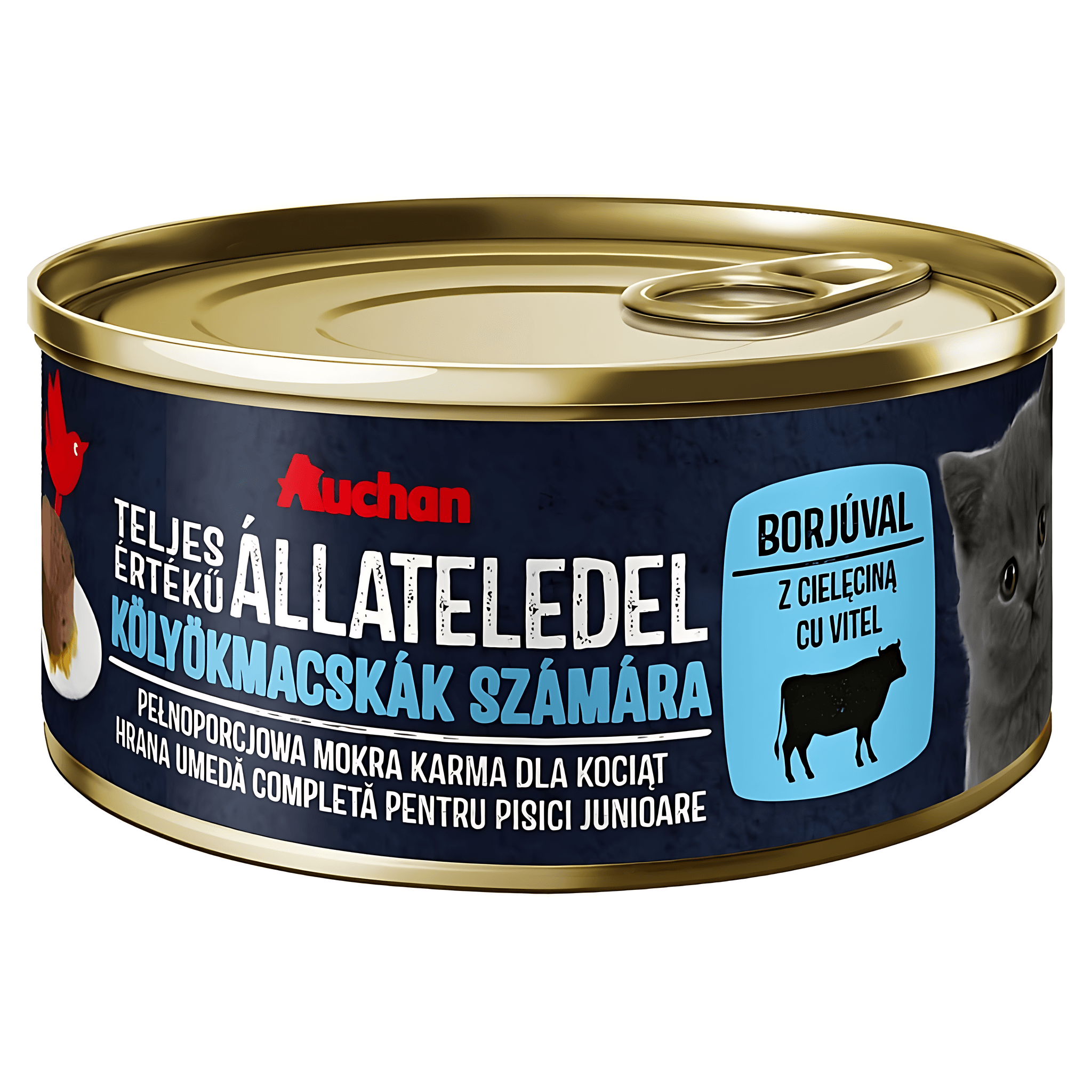 Hrana umeda pentru pisici Auchan Junior, vitel, 85 g