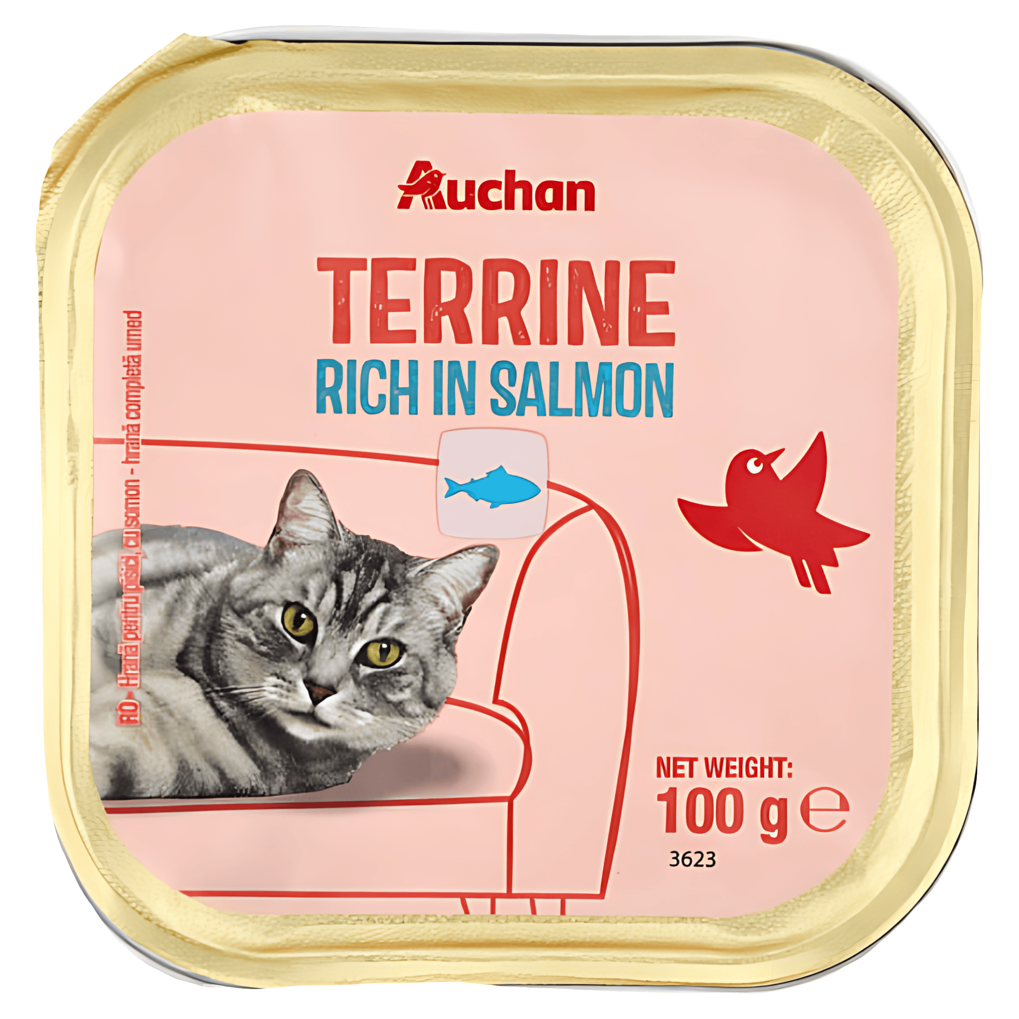 Pate cu somon pentru pisici adulte, Auchan, 100 g