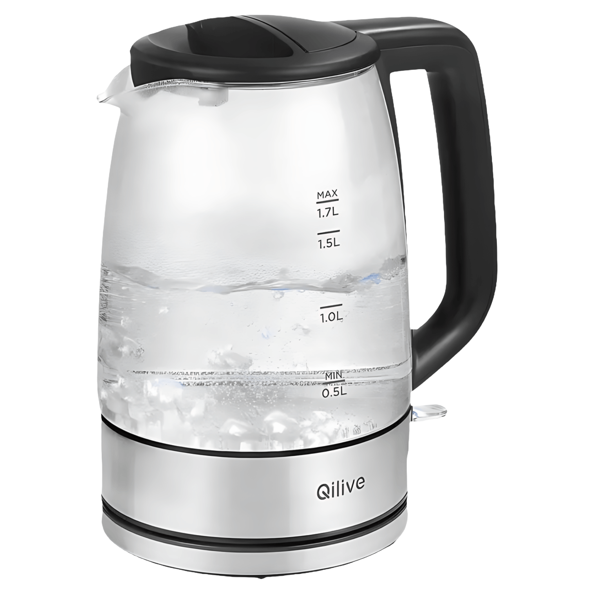 Fierbator de apa Qilive Q.5984, capacitate 1.7 l, 1850-2200W, filtru detasabil, argintiu