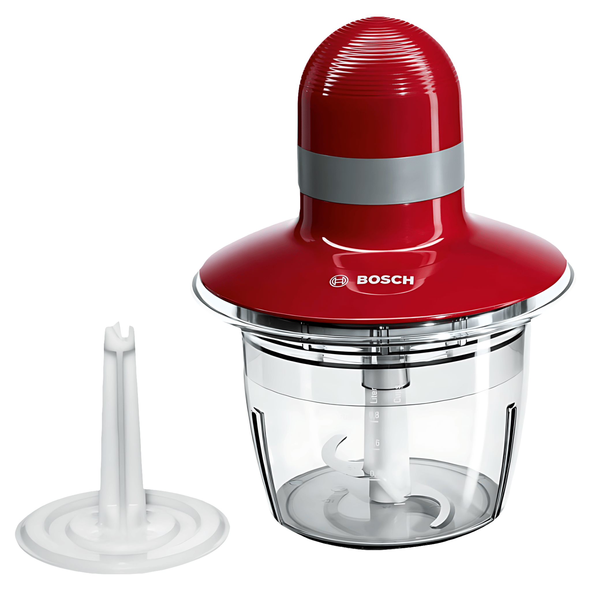 Mini tocator Bosch MMR08R2 rosu cu vas de 0.8L