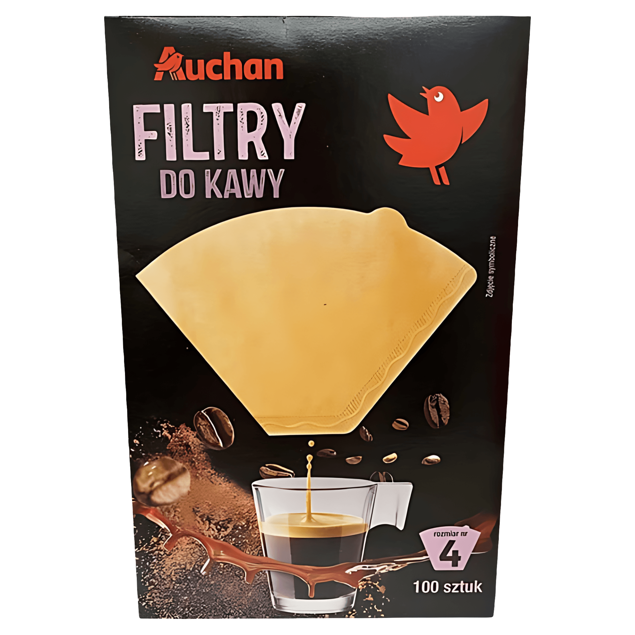 Filtre de cafea din hartie Auchan, marimea 4, 100 bucati
