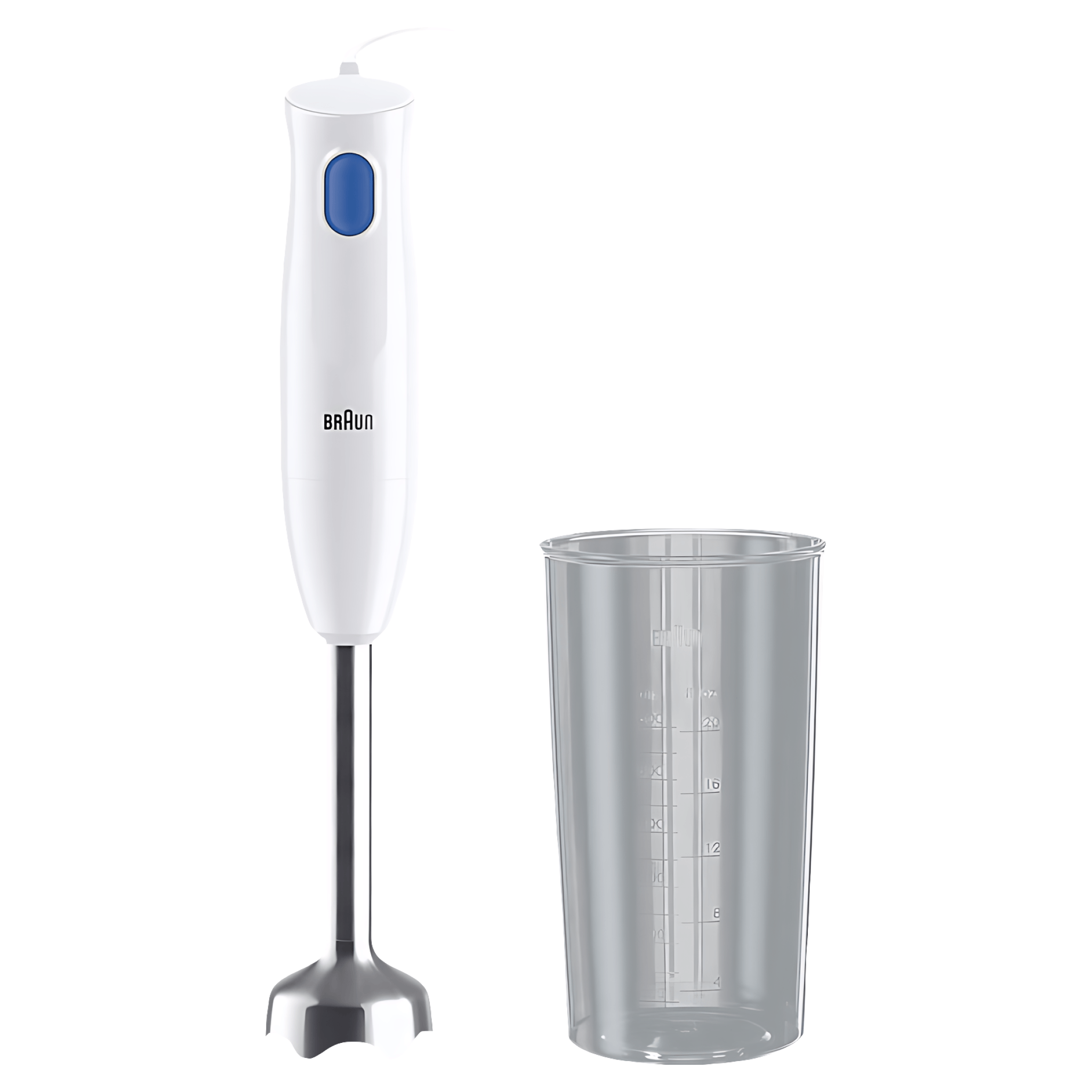 Mixer vertical Braun MQ10.001M, 450W, capacitate vas 0.6 l, alb