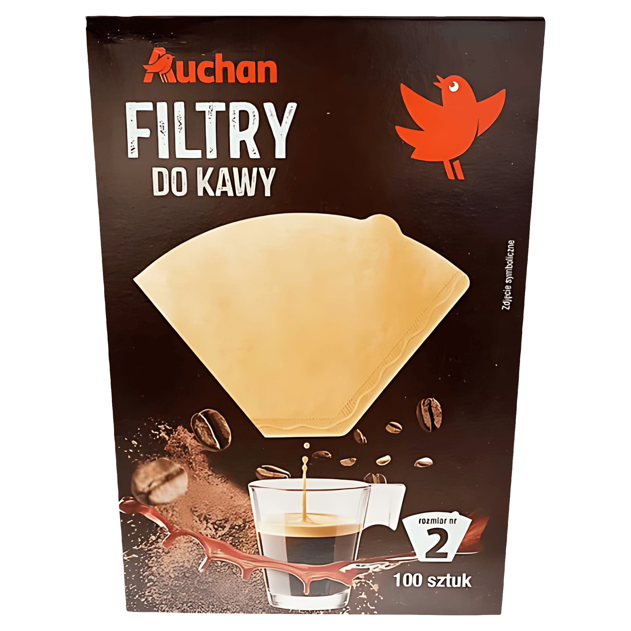 Filtre de cafea din hartie Auchan, marimea 2, 100 bucati