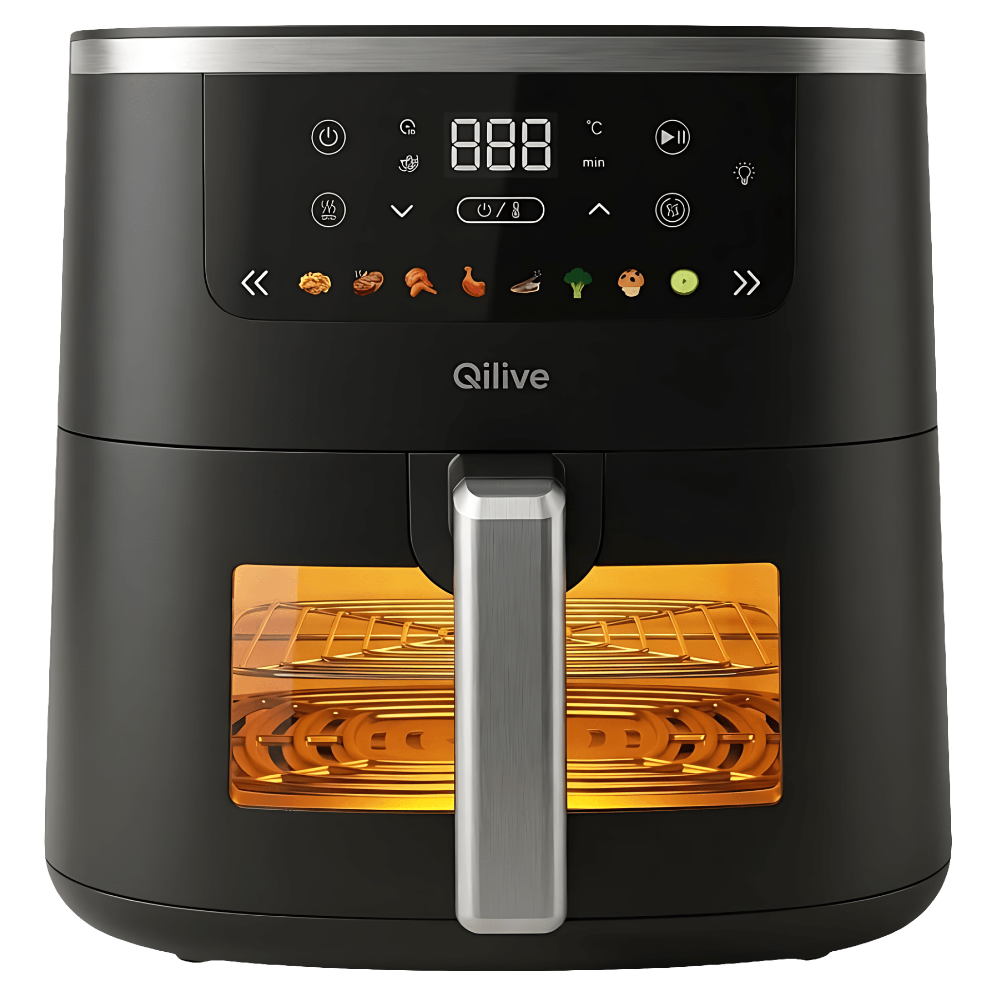 Friteuza cu aer cald Qilive Q.5413, 1500 W, capacitate 5.7 l, 8 programe, ecran tactil, negru