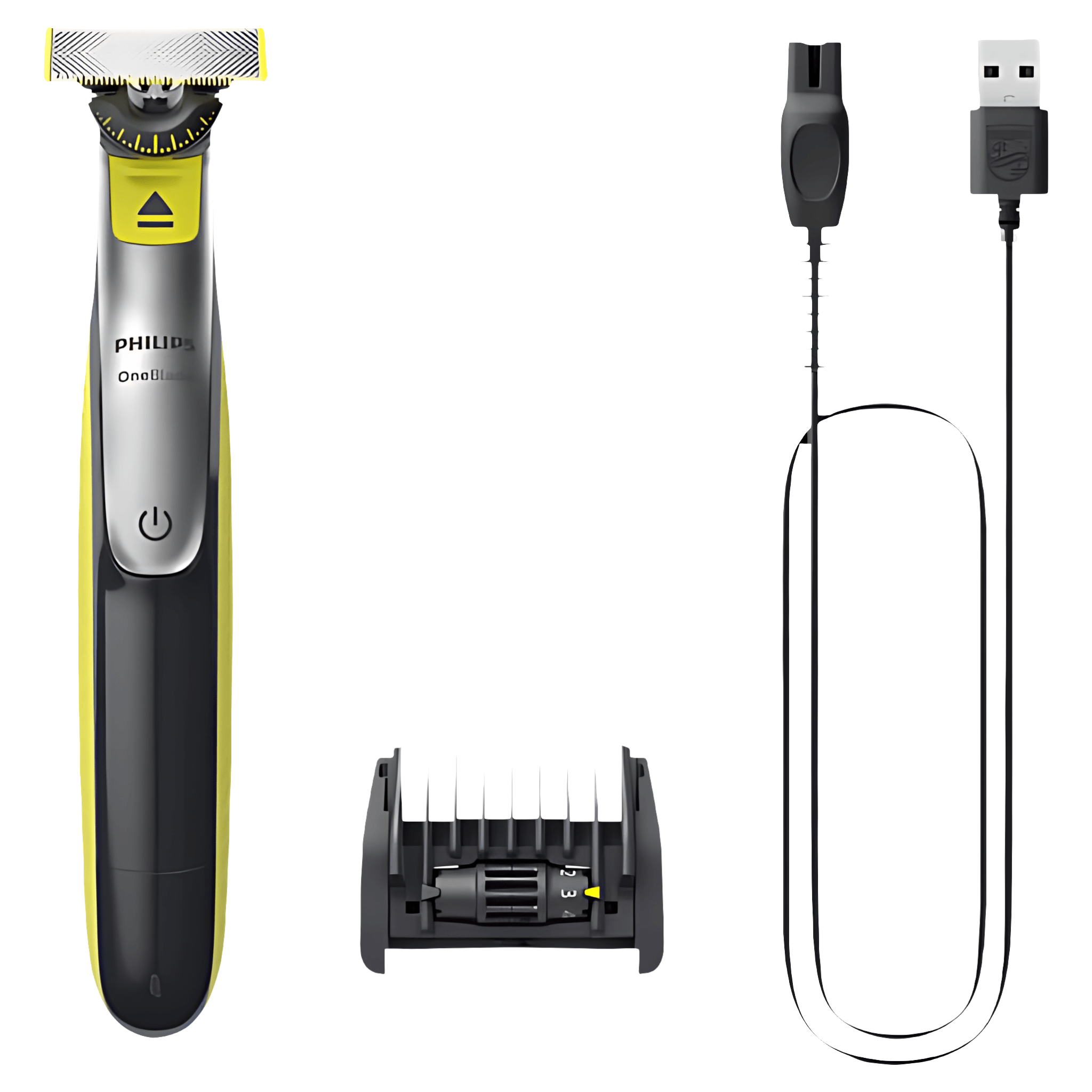 Aparat de tuns si ras Philips OneBlade 360 QP2734/23, autonomie 60 minute, umeda/uscata, gri
