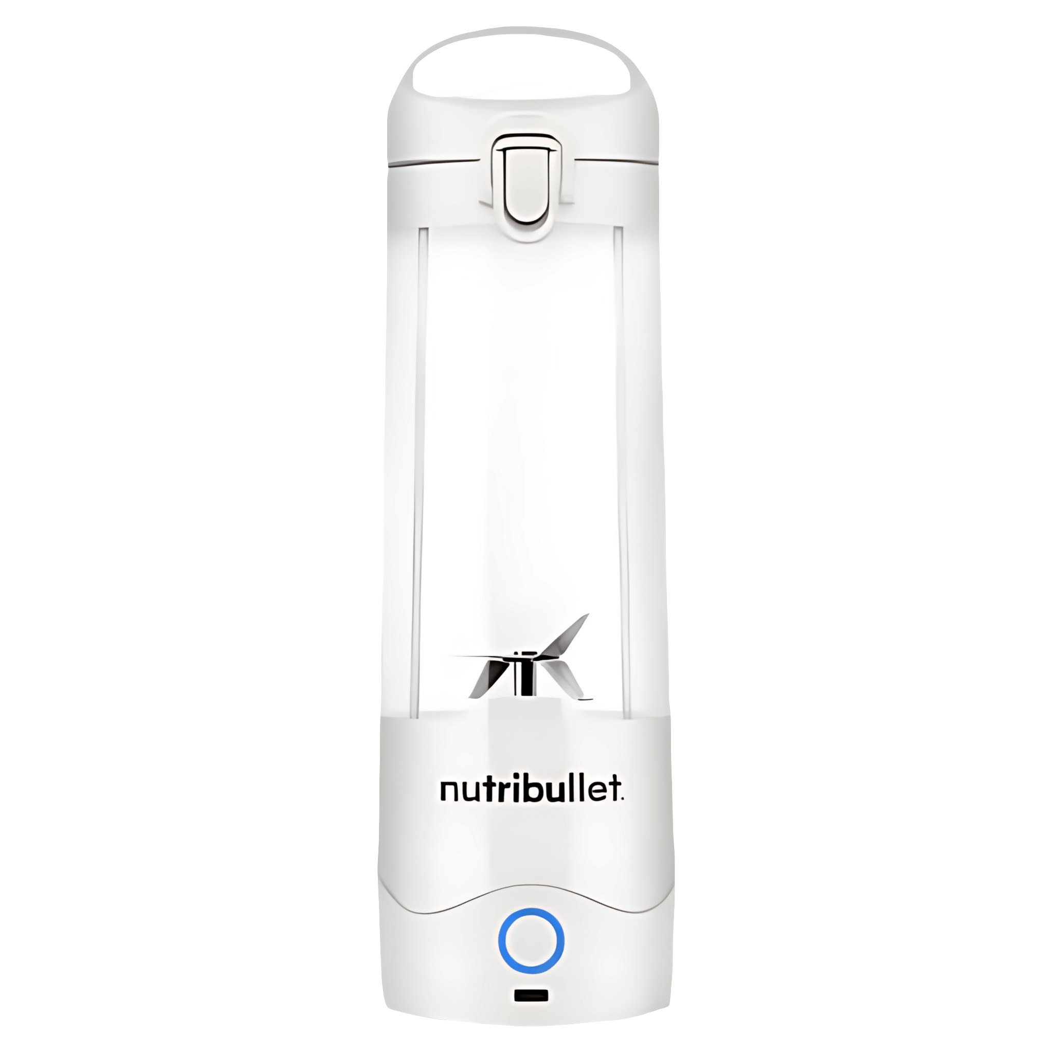Blender portabil Nutribullet NBP003W, capacitate 475 ml, 15 utilizari per incarcare, USB-C, alb