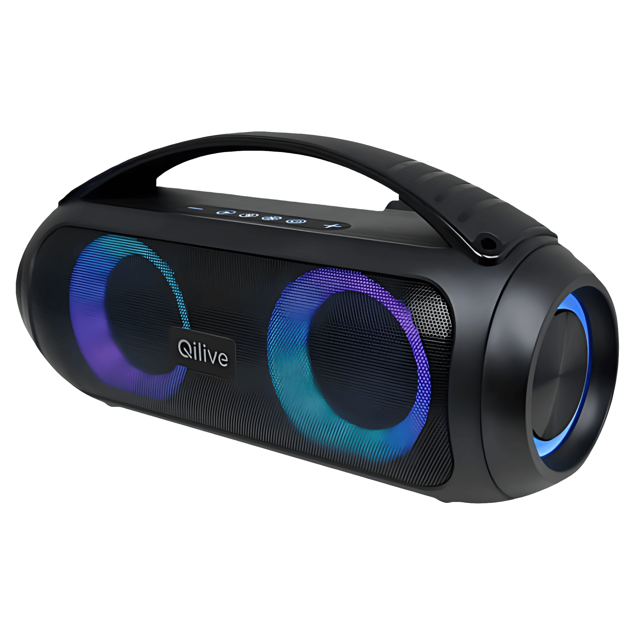 Boxa cu lumini Qilive Q.1295, Bluetooth 5.3, autonomie 4 ore, functie radio, negru