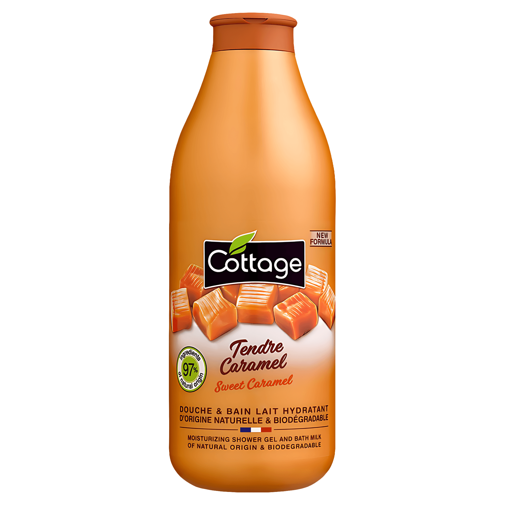 Gel de dus & lapte de baie Cottage Caramel, 750 ml