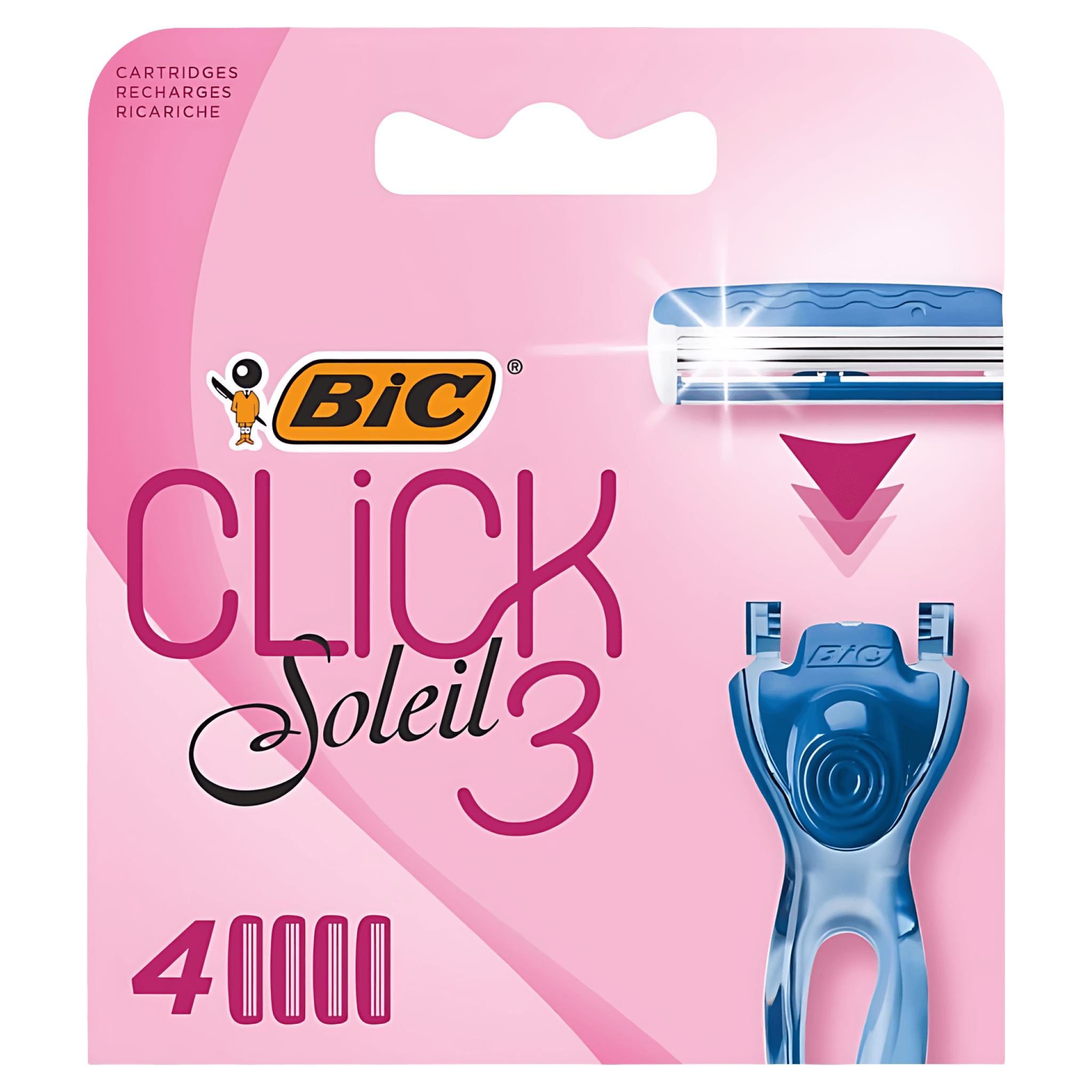 4 rezerve pentru aparatul de ras BIC Soleil Clic B4, cu 3 lame