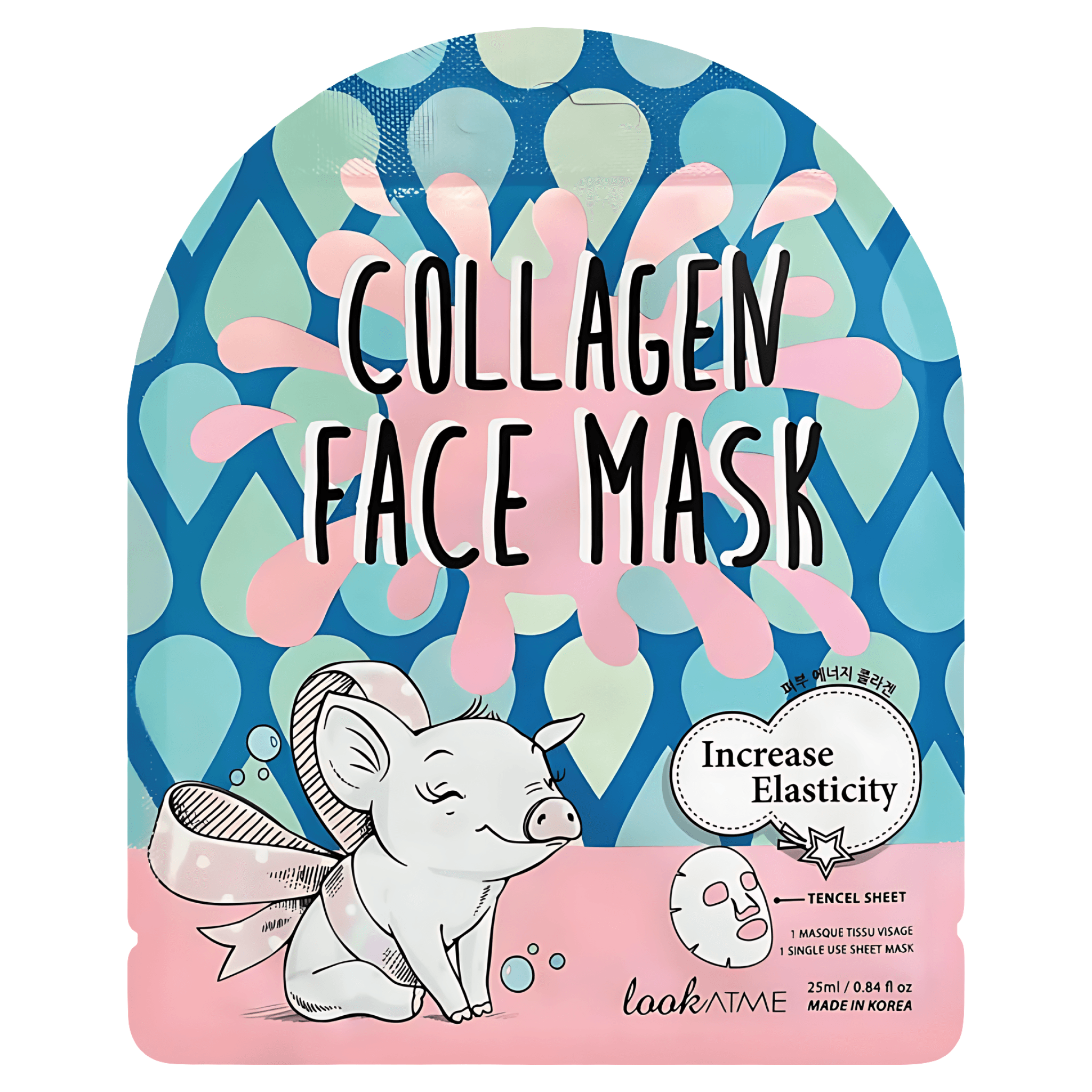 Masca servetel pentru elasticitatea pielii Look At Me, cu colagen, 25 ml