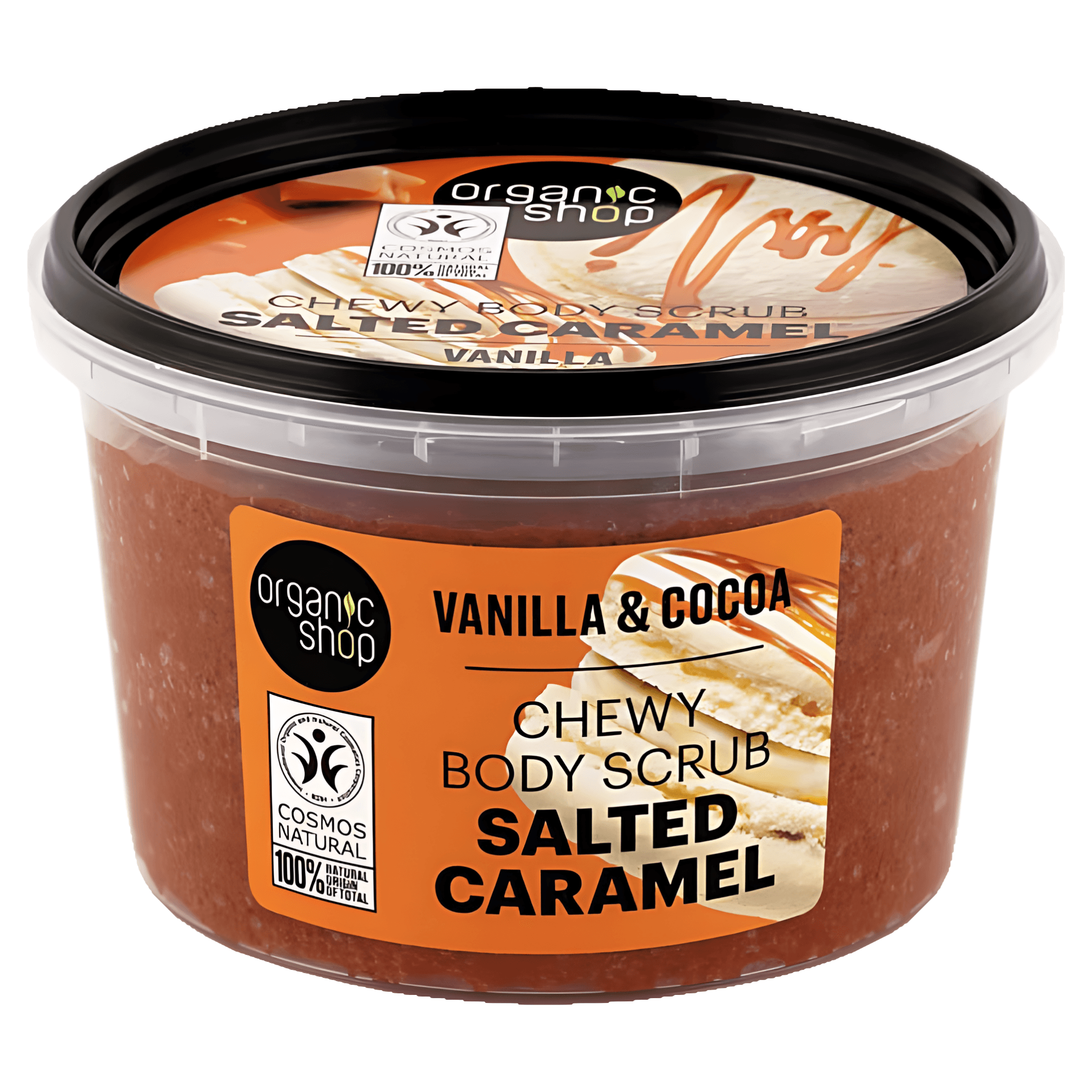 Scrub de corp Organic Shop Salted Caramel Vanilla & Cocoa, 250 ml