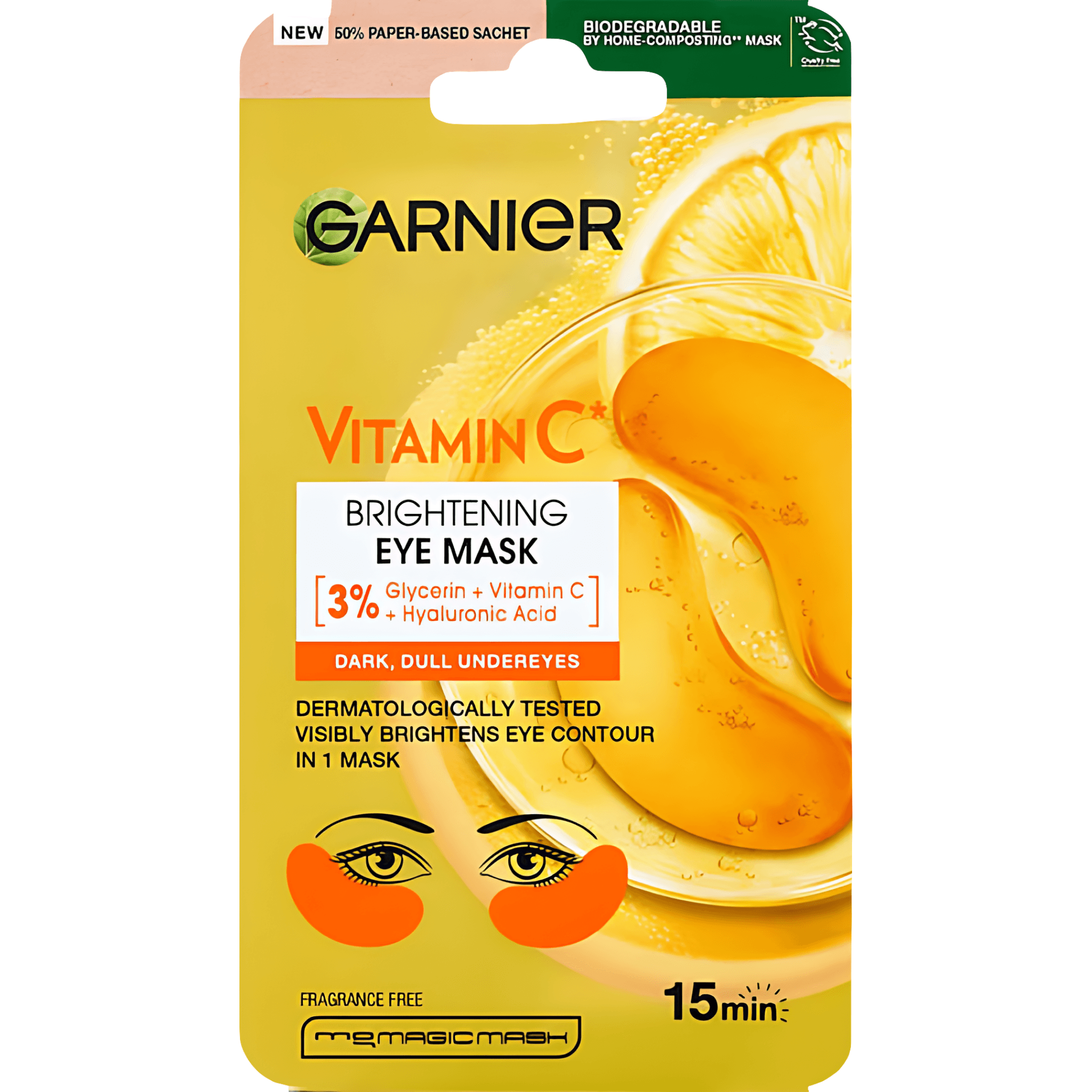 Masca servetel pentru ochi Garnier Vitamin C cu efect de iluminare, 5 g