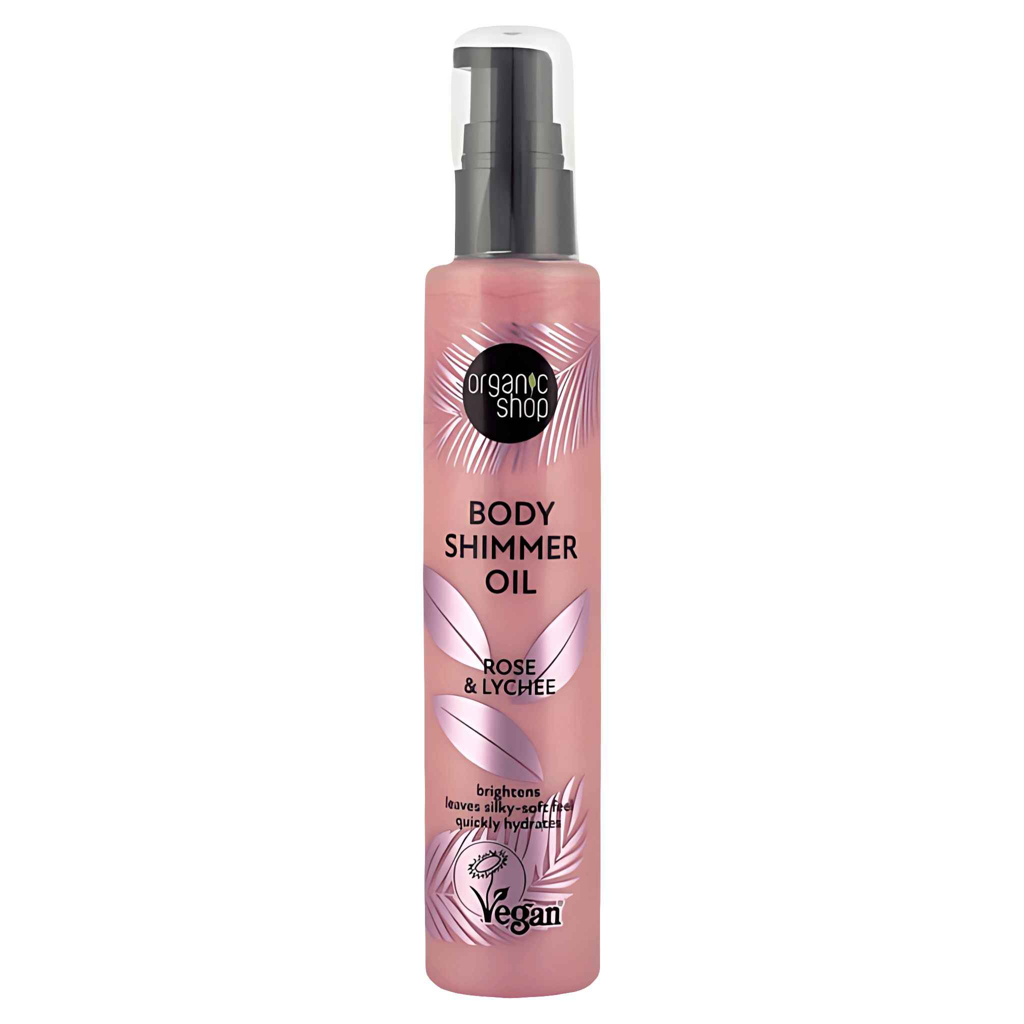 Ulei de corp cu sclipici Organic Shop Rose & Lychee, 100 ml