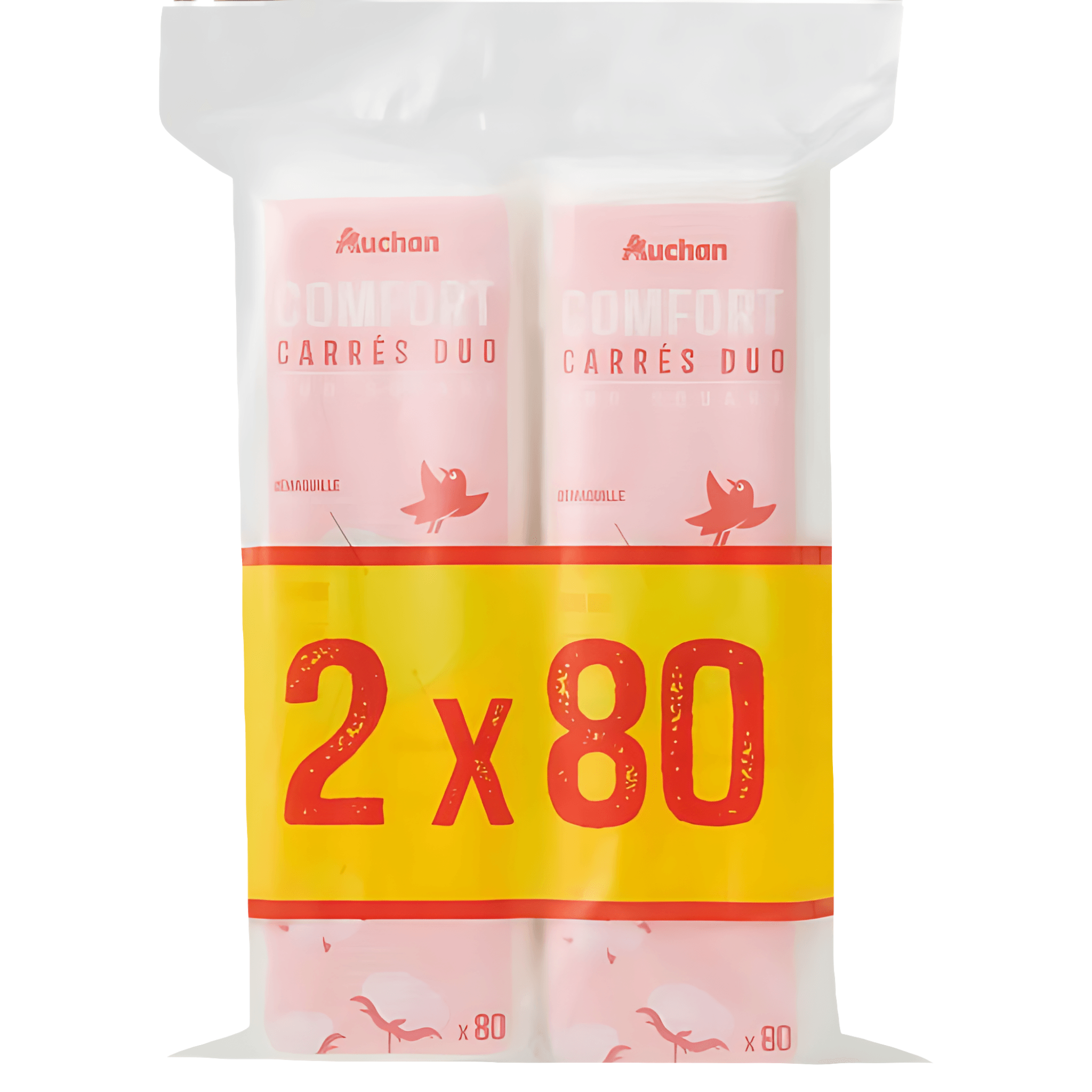 Dischete patrate Auchan, 2 x 80 bucati