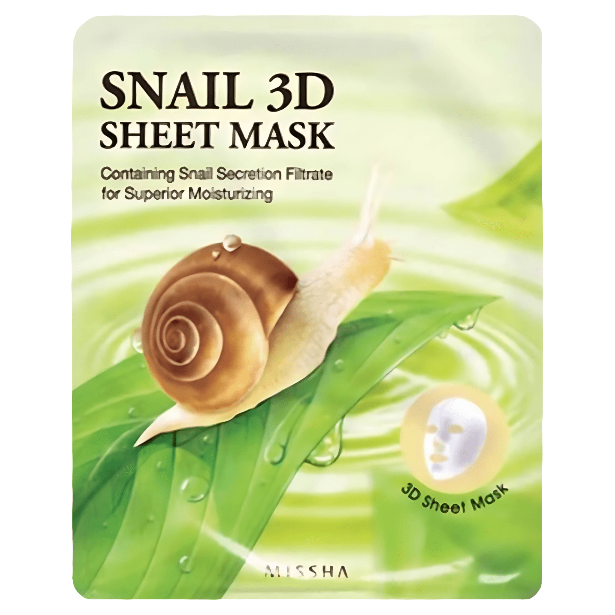 Masca faciala hidratanta 3D cu filtrat de melc Missha, 23 g