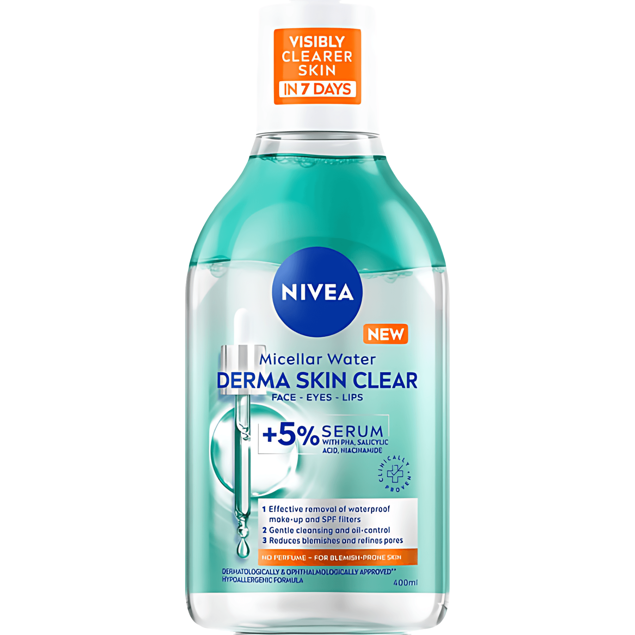 Apa micelara Nivea Derma Skin Clear, 400 ml