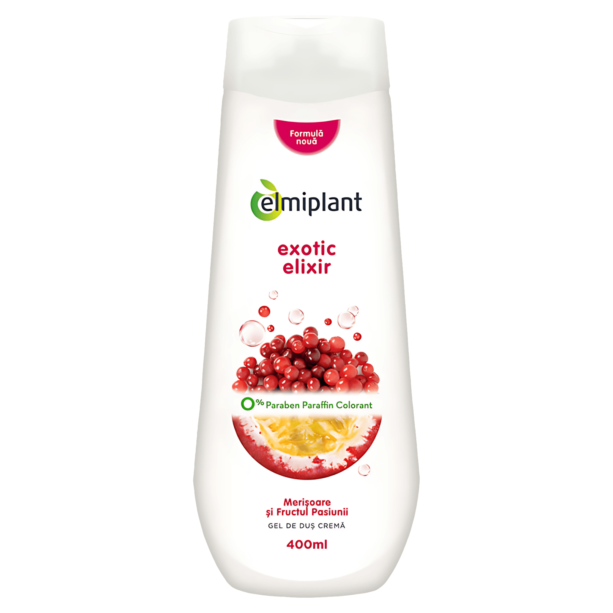 Gel de dus cu merisoare si Floarea pasiunii Elmiplant, 400ml