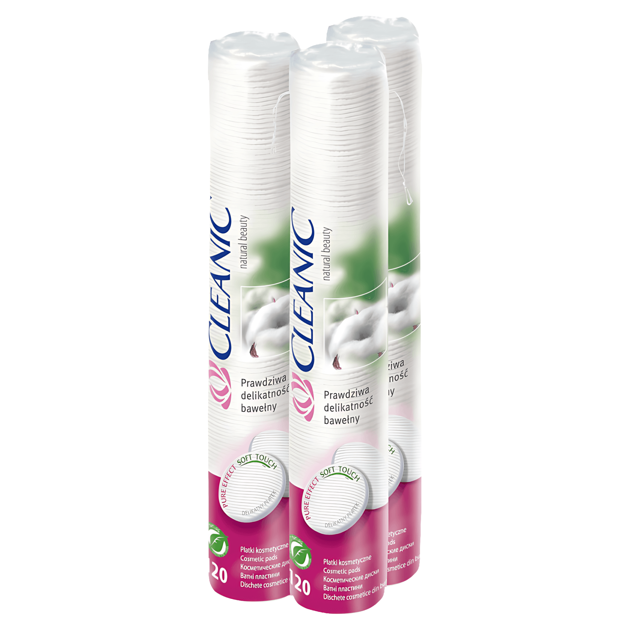 Dischete cosmetice din bumbac Cleanic Pure Effect, 120buc 2+1
