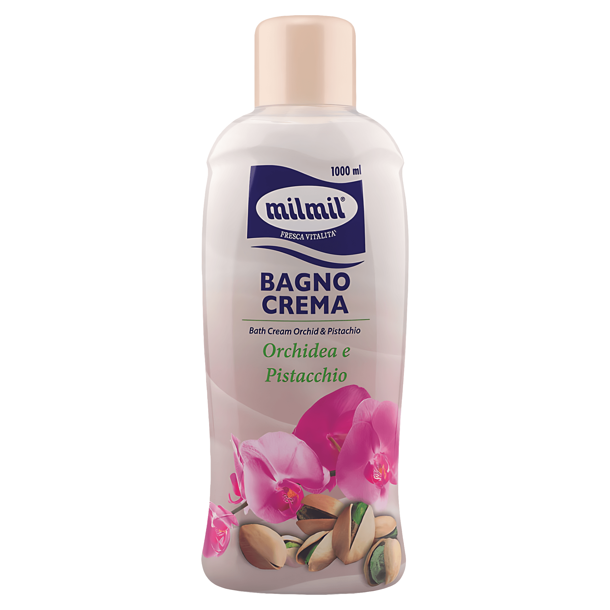 Spuma de baie MilMil cu parfum de orhidee si fistic 1L